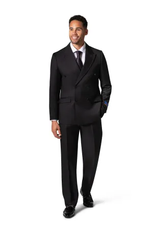Bergamo Orange A6732 D/B Slim Fit Suit - Black high-end style