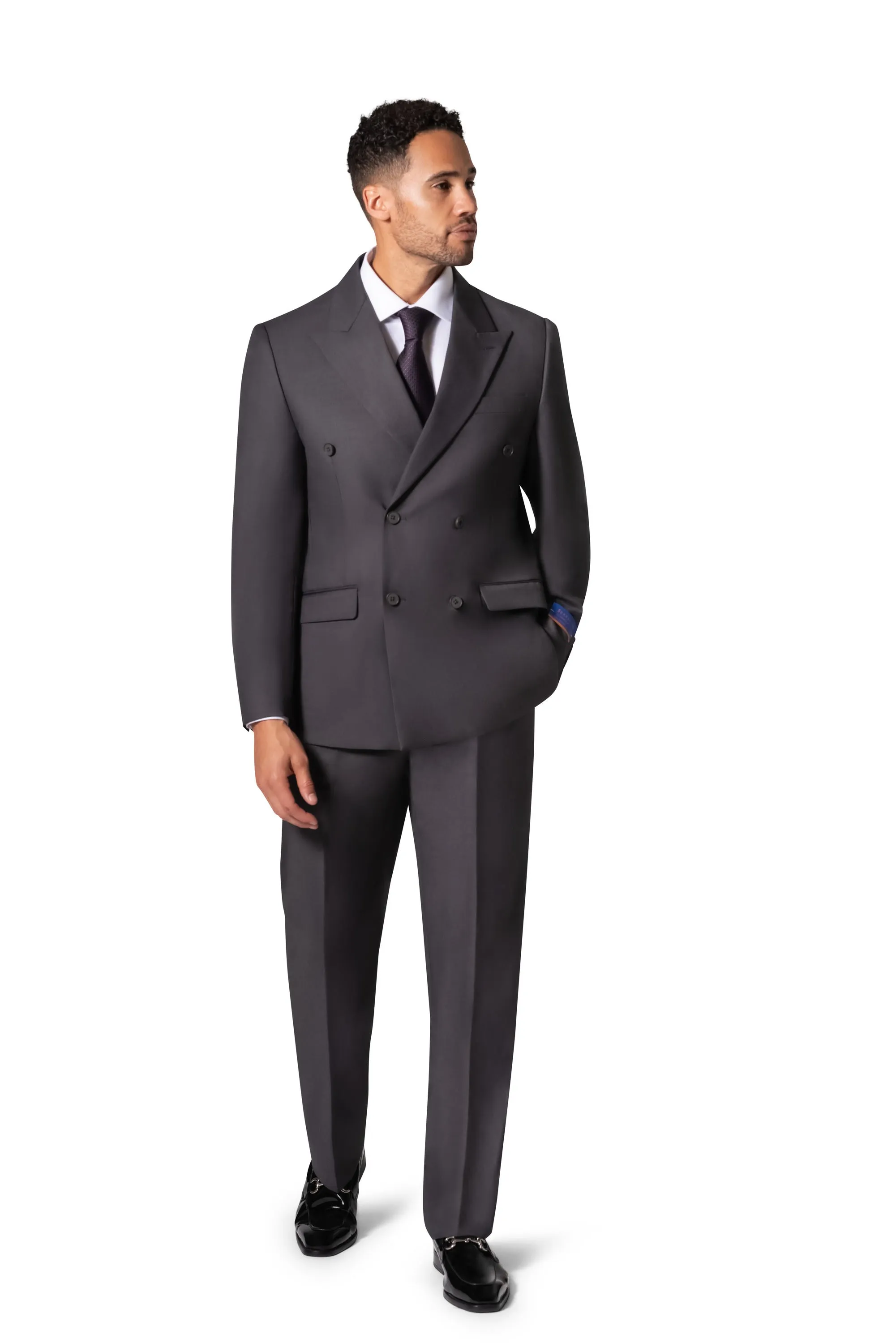 Bergamo Orange A6732 D/B Slim Fit Suit - Charcoal classy style