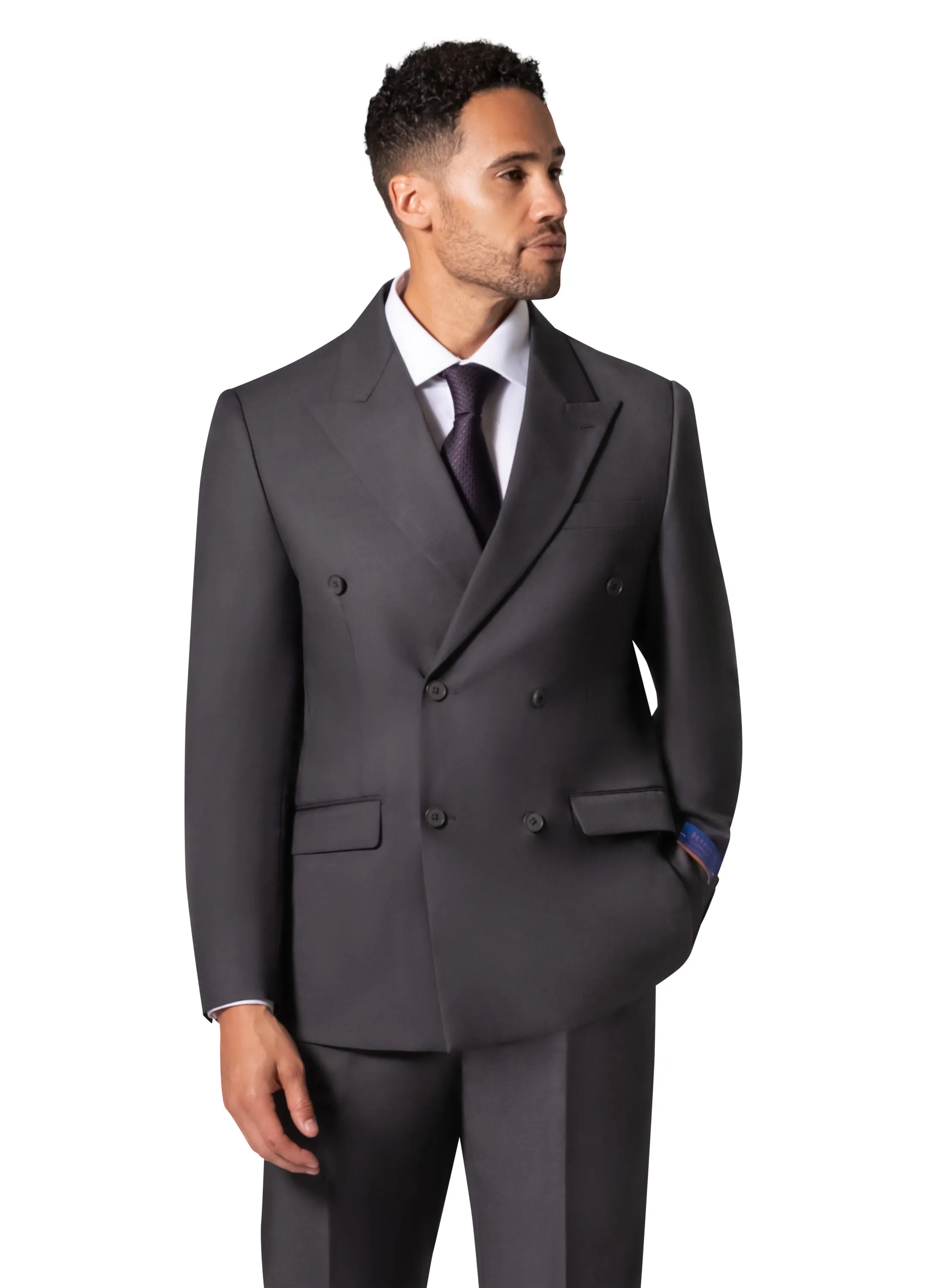 Bergamo Orange A6732 D/B Slim Fit Suit - Charcoal classic ensemble