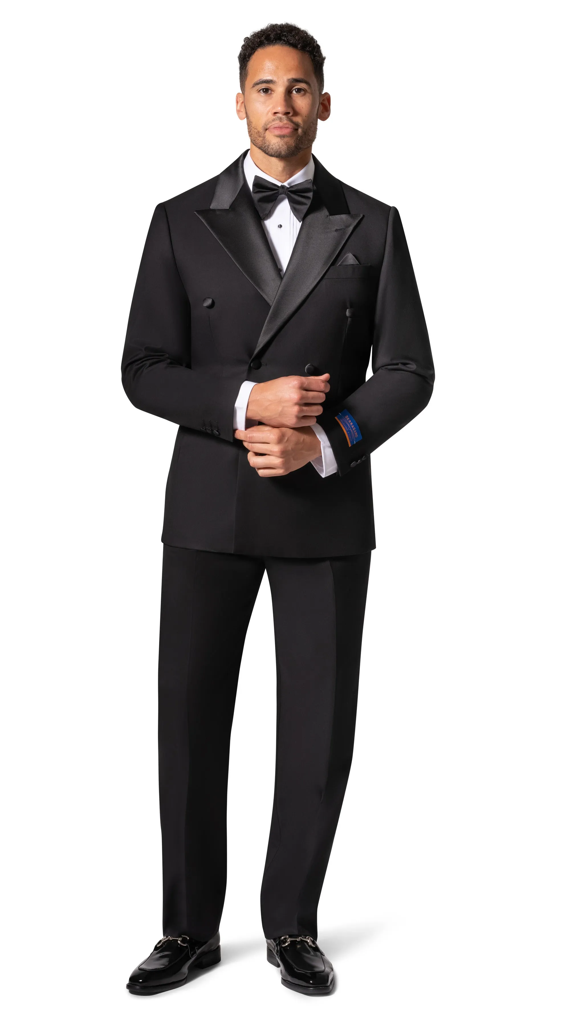 Bergamo Orange A6732 D/B Tuxedo Modern Fit - Black gathering style