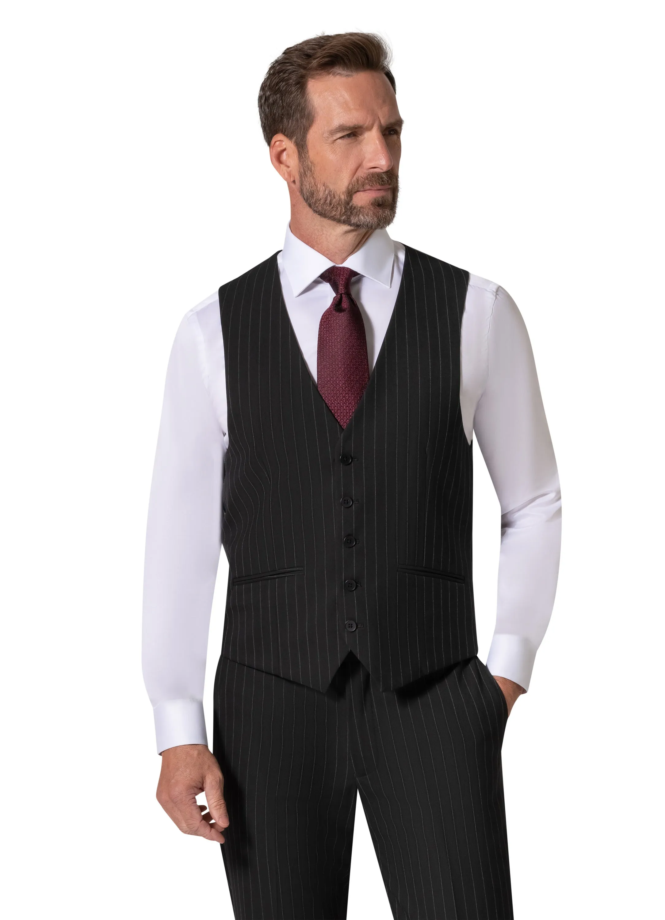 Bergamo Orange BP04K-E32 3PC Slim Suit - Black official attire