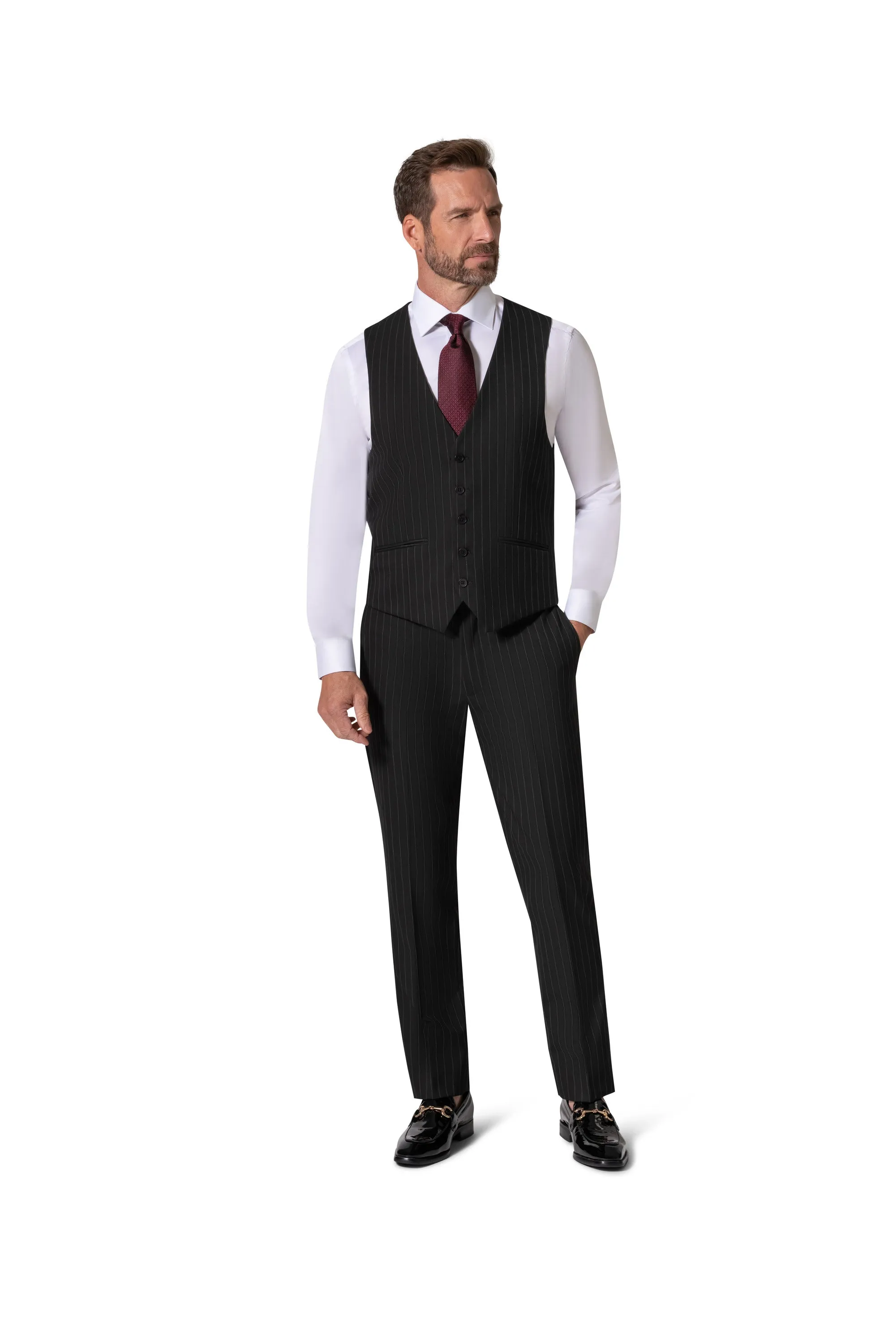Bergamo Orange BP04K-E32 3PC Slim Suit - Black dinner party