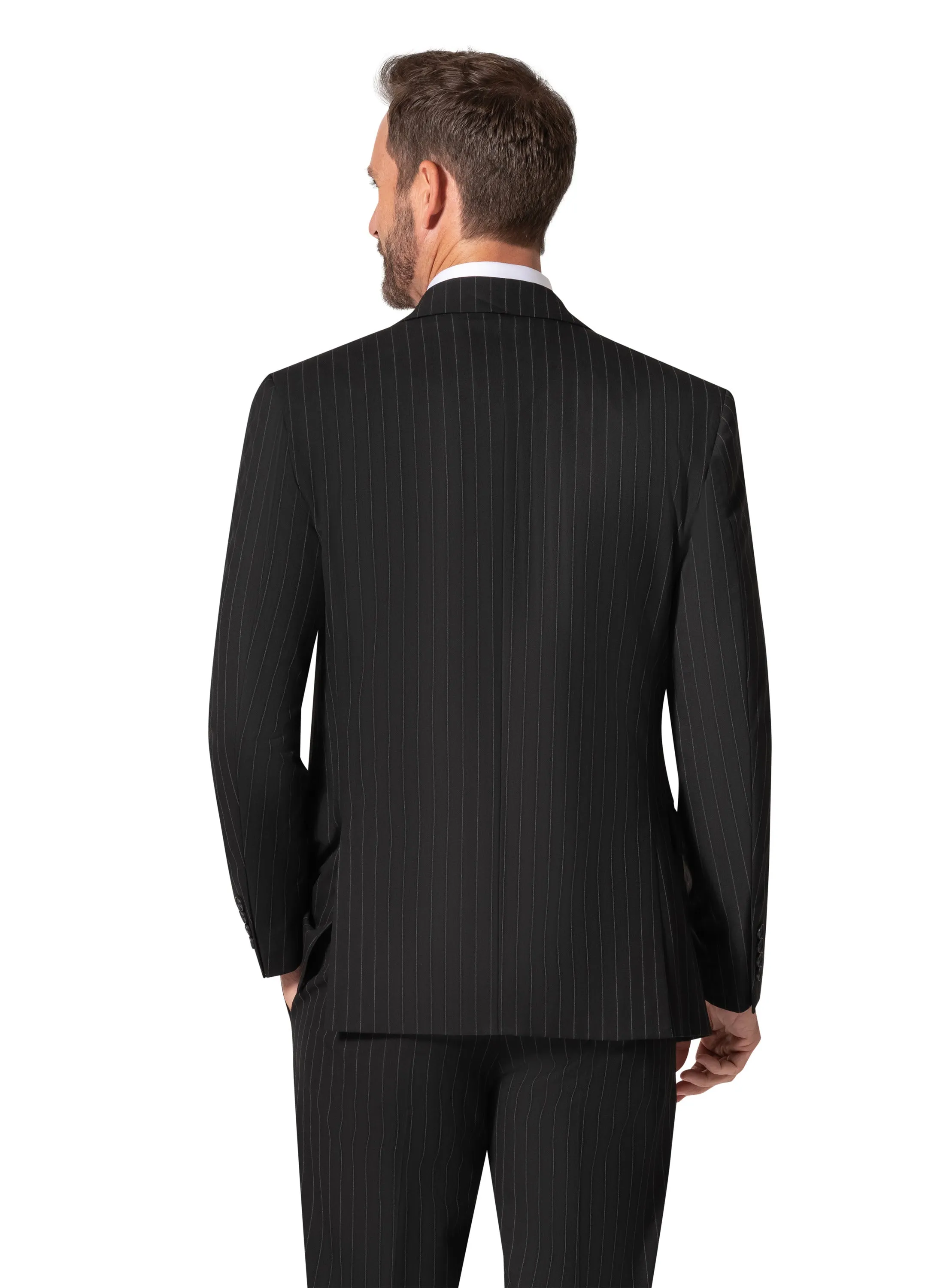 Bergamo Orange BP04K-E32 3PC Slim Suit - Black style icon