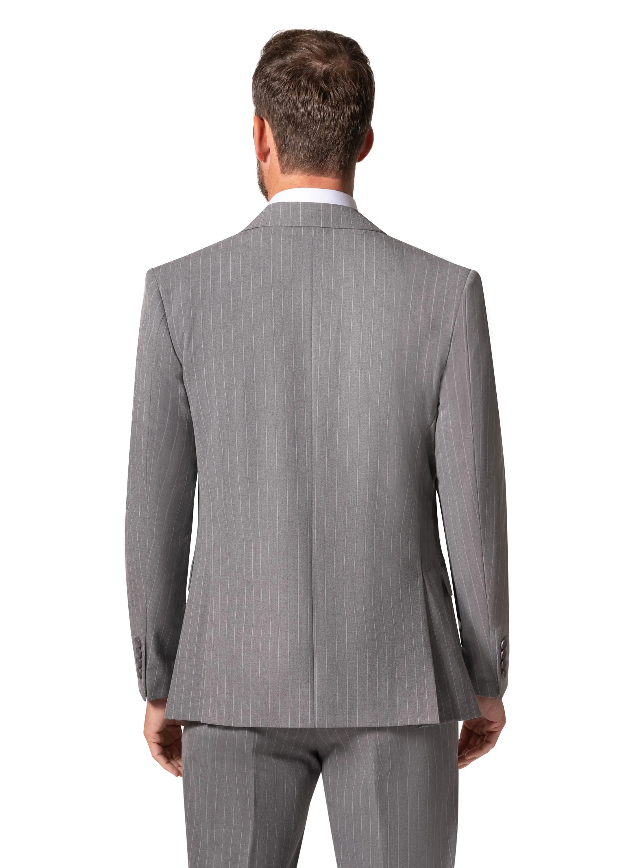 Bergamo Orange BP04K-E32 3PC Slim Suit - Grey polished appearance