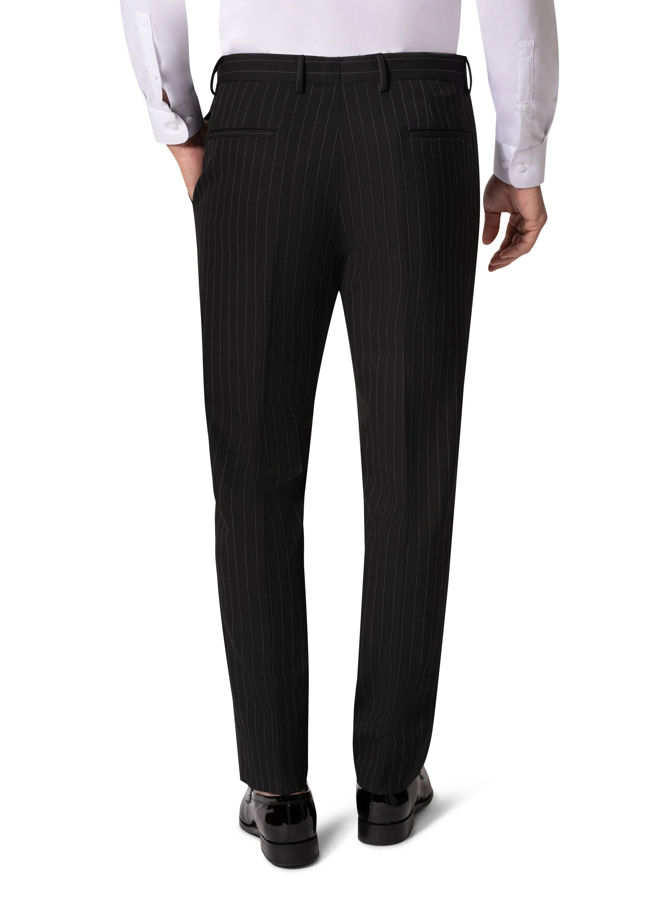 Bergamo Orange BP04K-E32 D/B Slim Suit - Black tailored pants