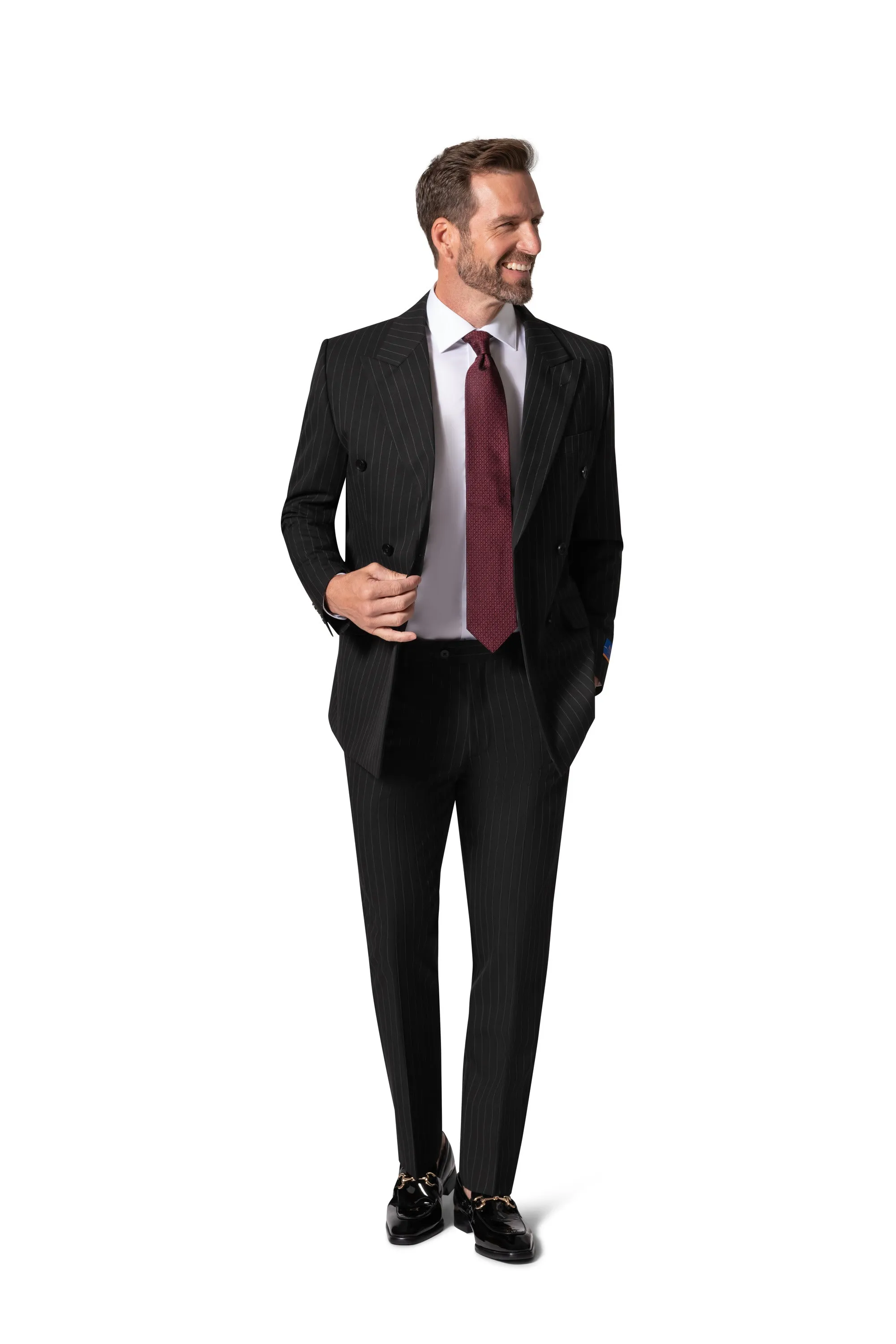 Bergamo Orange BP04K-E32 D/B Slim Suit - Black classic party look