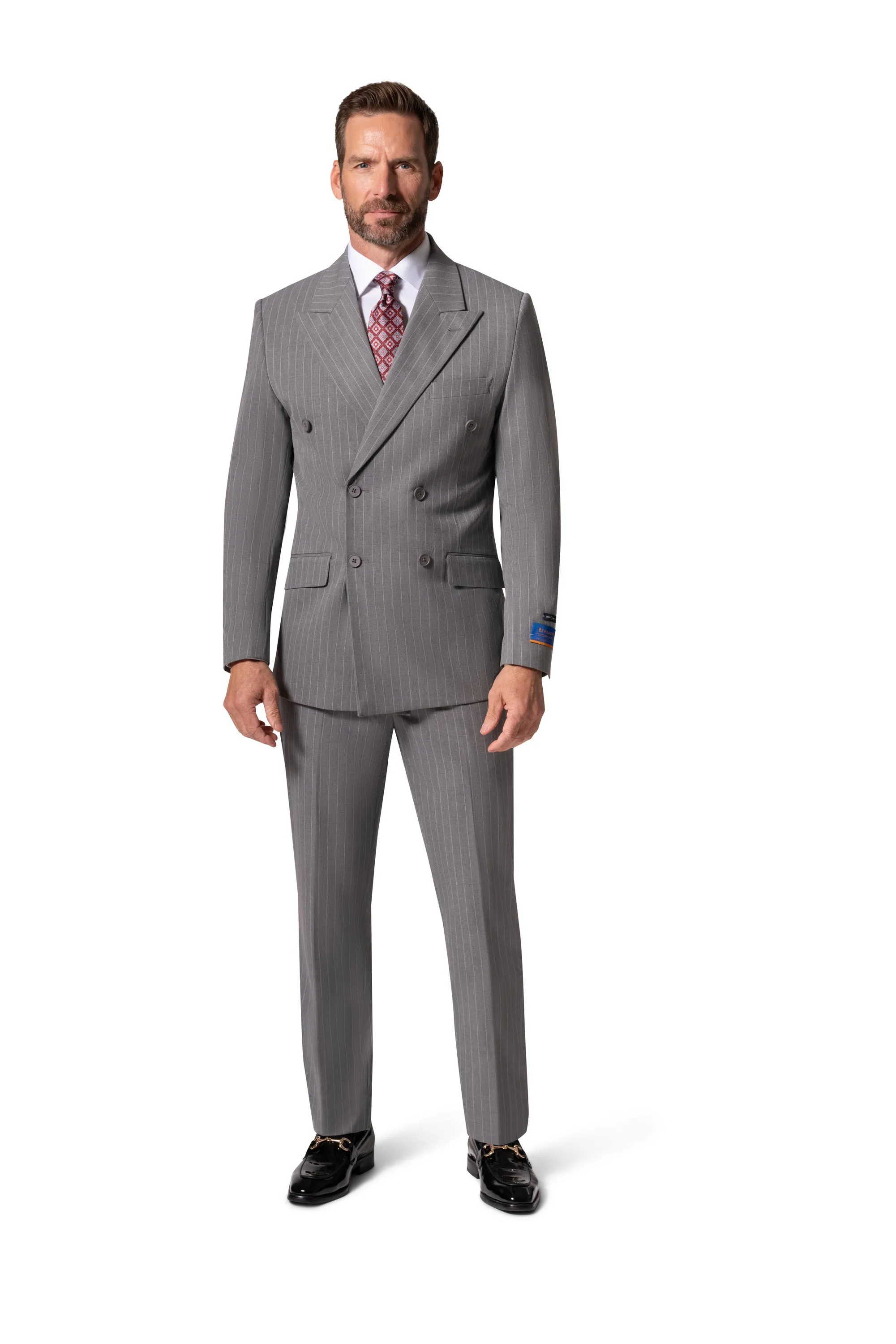 Bergamo Orange BP04K-E32 D/B Slim Suit - Grey classic suit