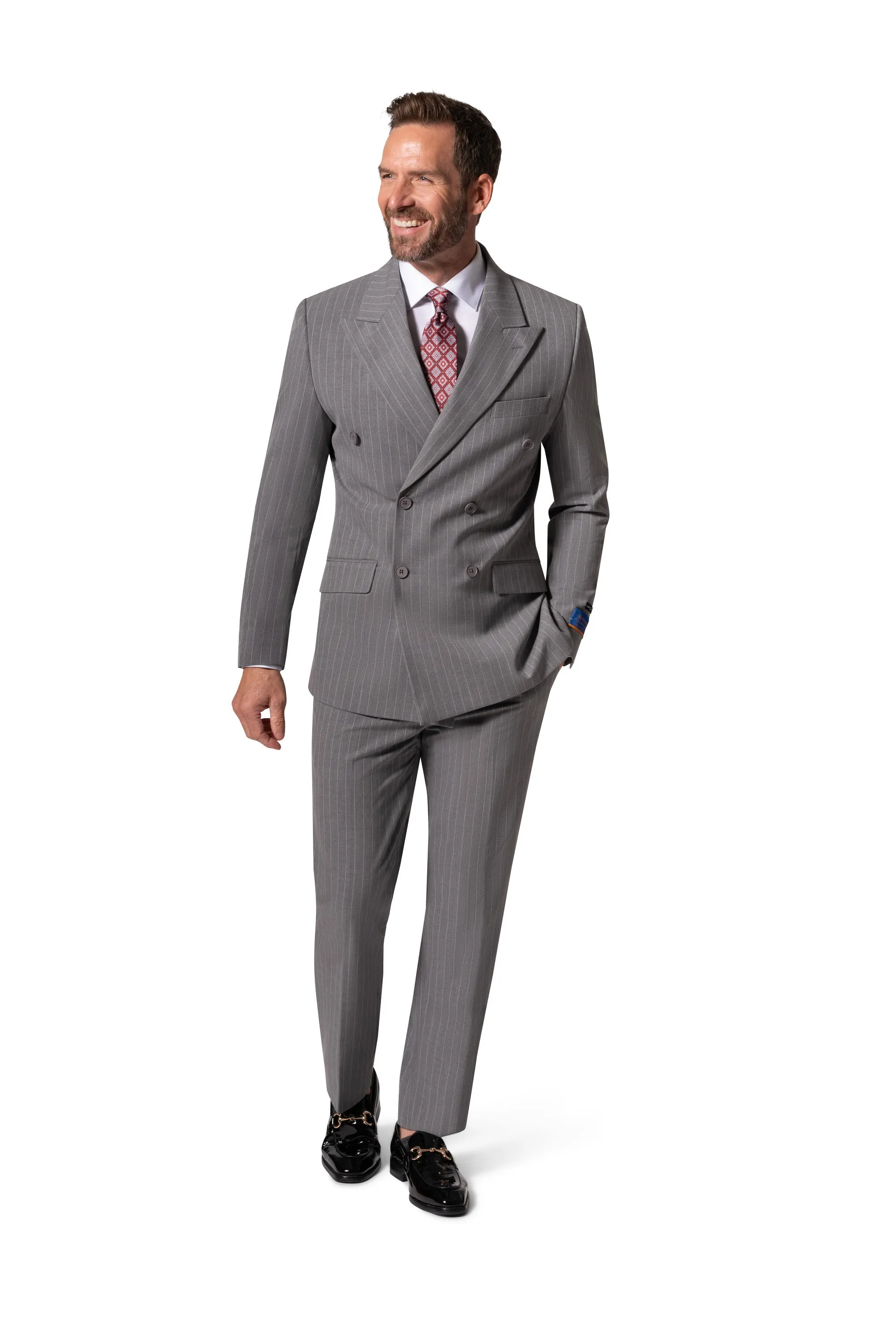 Bergamo Orange BP04K-E32 D/B Slim Suit - Grey luxury style