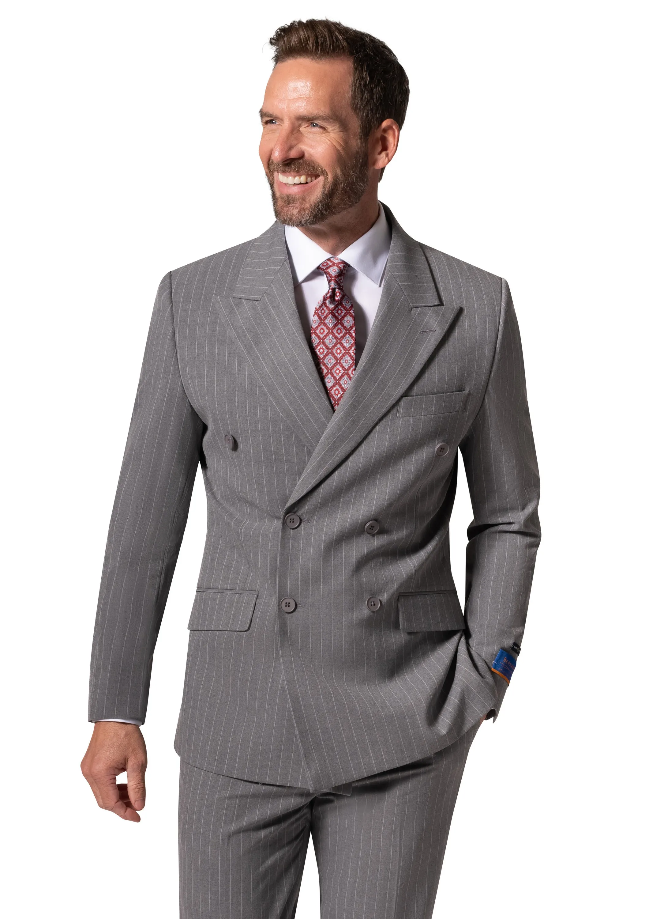 Bergamo Orange BP04K-E32 D/B Slim Suit - Grey formal jacket