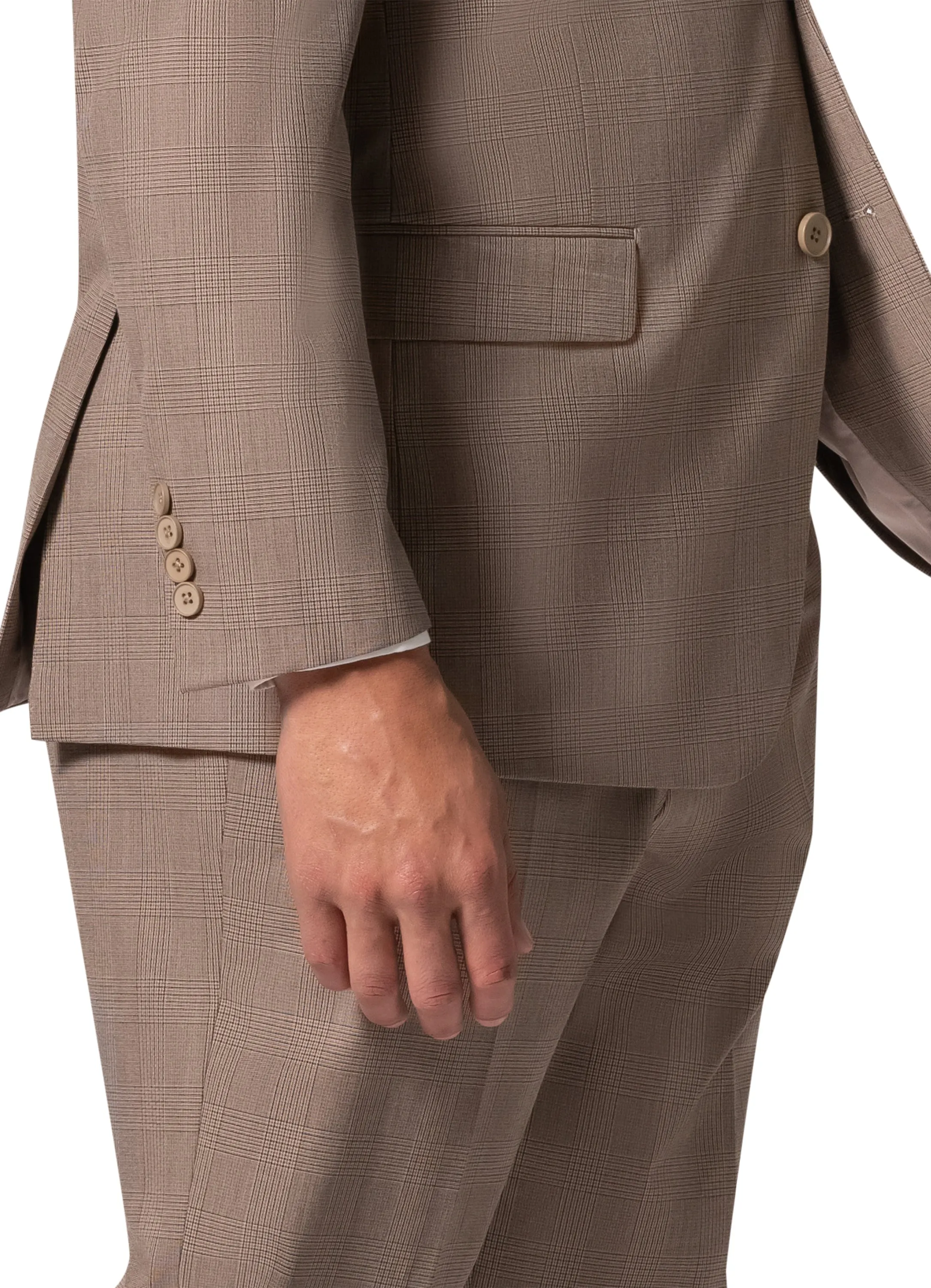 Bergamo Orange BP04KE-07 3PC Notch Modern Big & Tall Suit - Tan premium outfit ideas