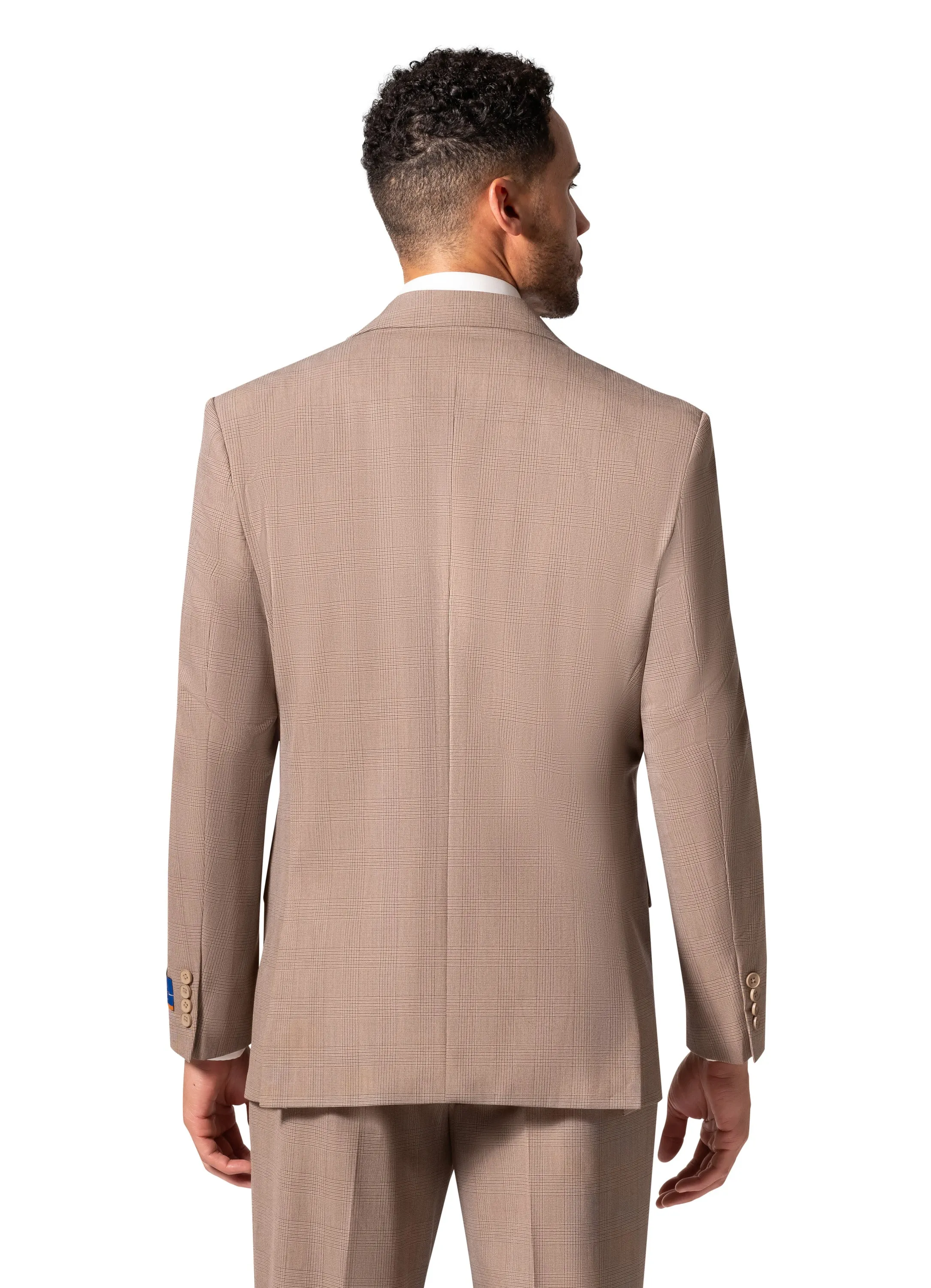Bergamo Orange BP04KE-07 3PC Notch Modern Big & Tall Suit - Tan day event outfit