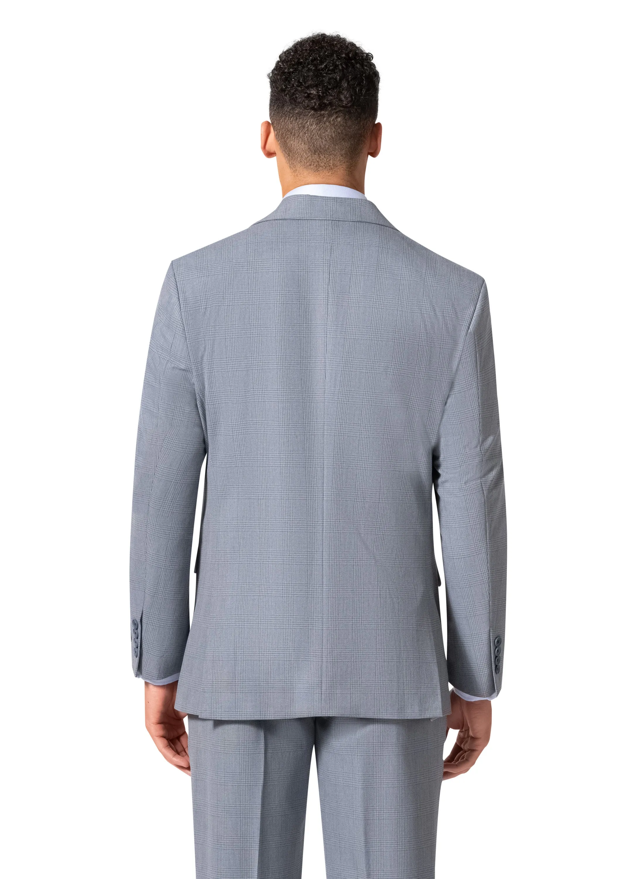 Bergamo Orange BP04KE-07 3PC Notch Slim Suit - Blue polished appearance