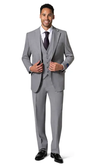 Bergamo Orange BP04KE-07 3PC Notch Slim Suit - Grey sleek ensemble