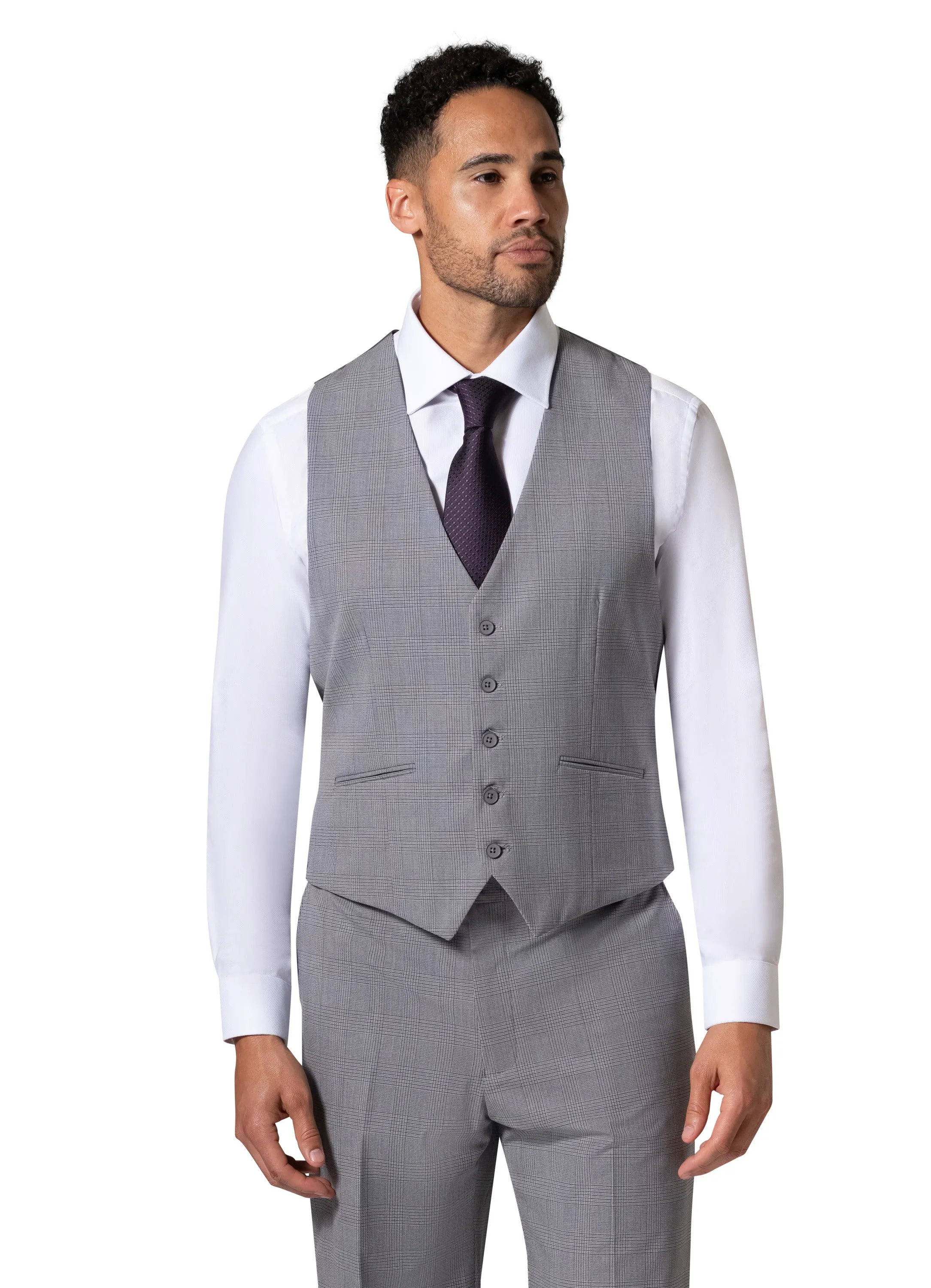 Bergamo Orange BP04KE-07 3PC Notch Slim Suit - Grey formal jacket
