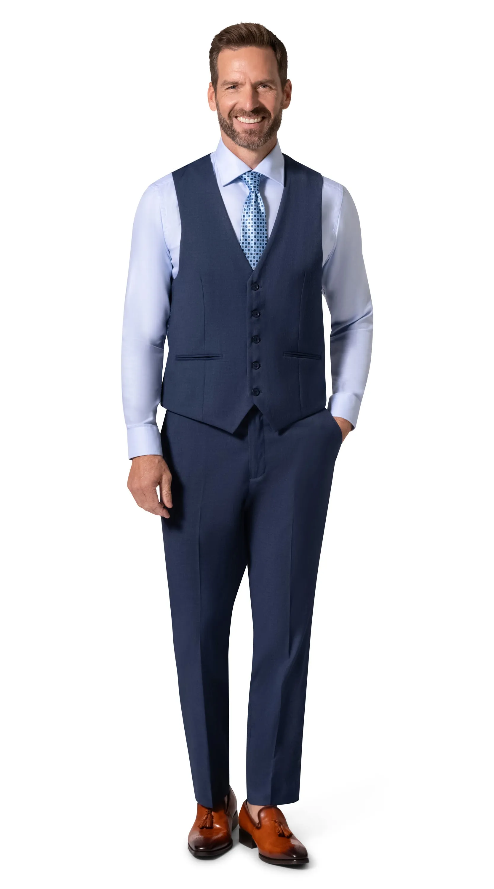 Bergamo Orange MARCO 003 Slim Fit Suit - Blue fashion statement