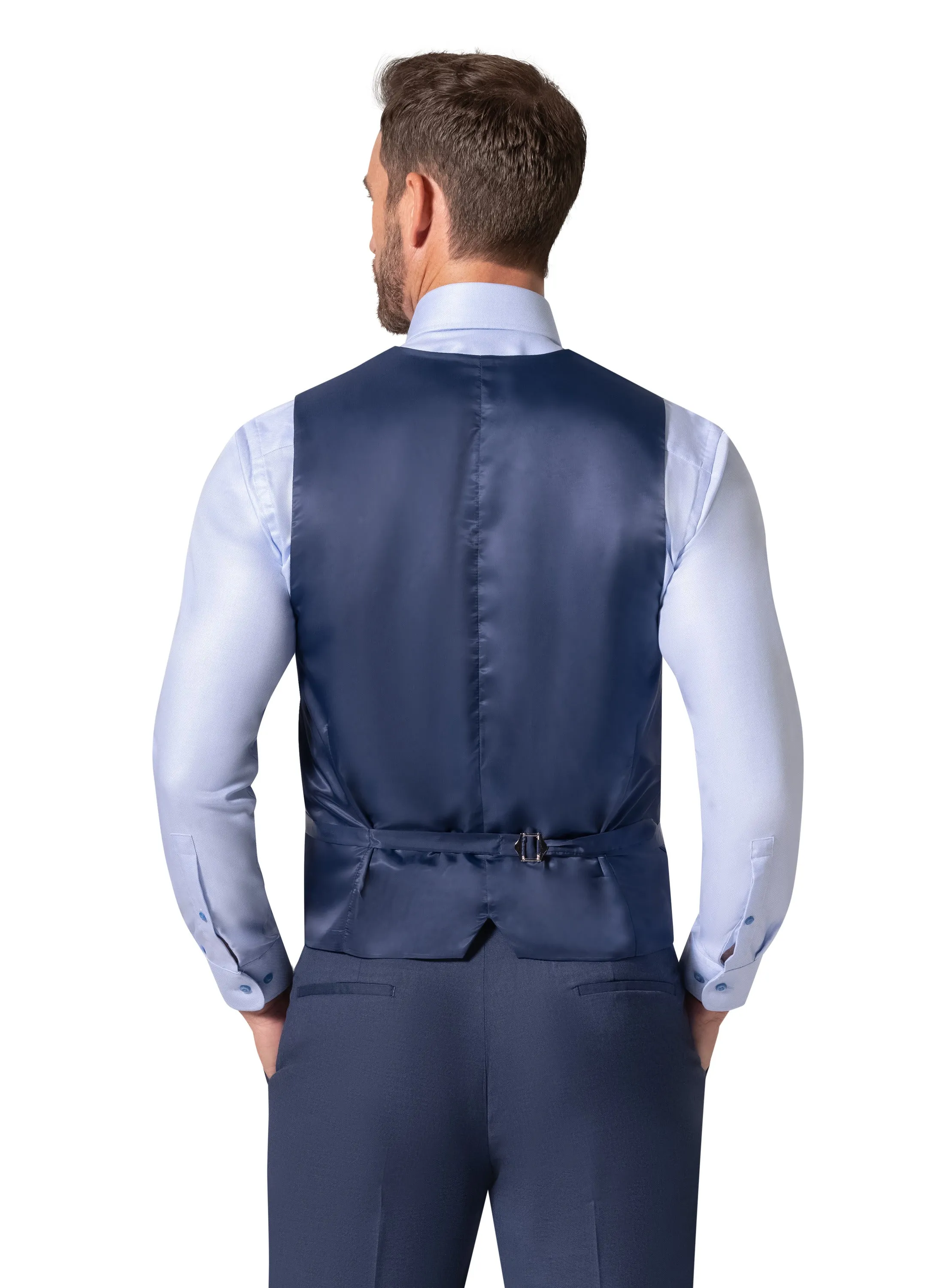 Bergamo Orange MARCO 003 Slim Fit Suit - Blue festive fashion
