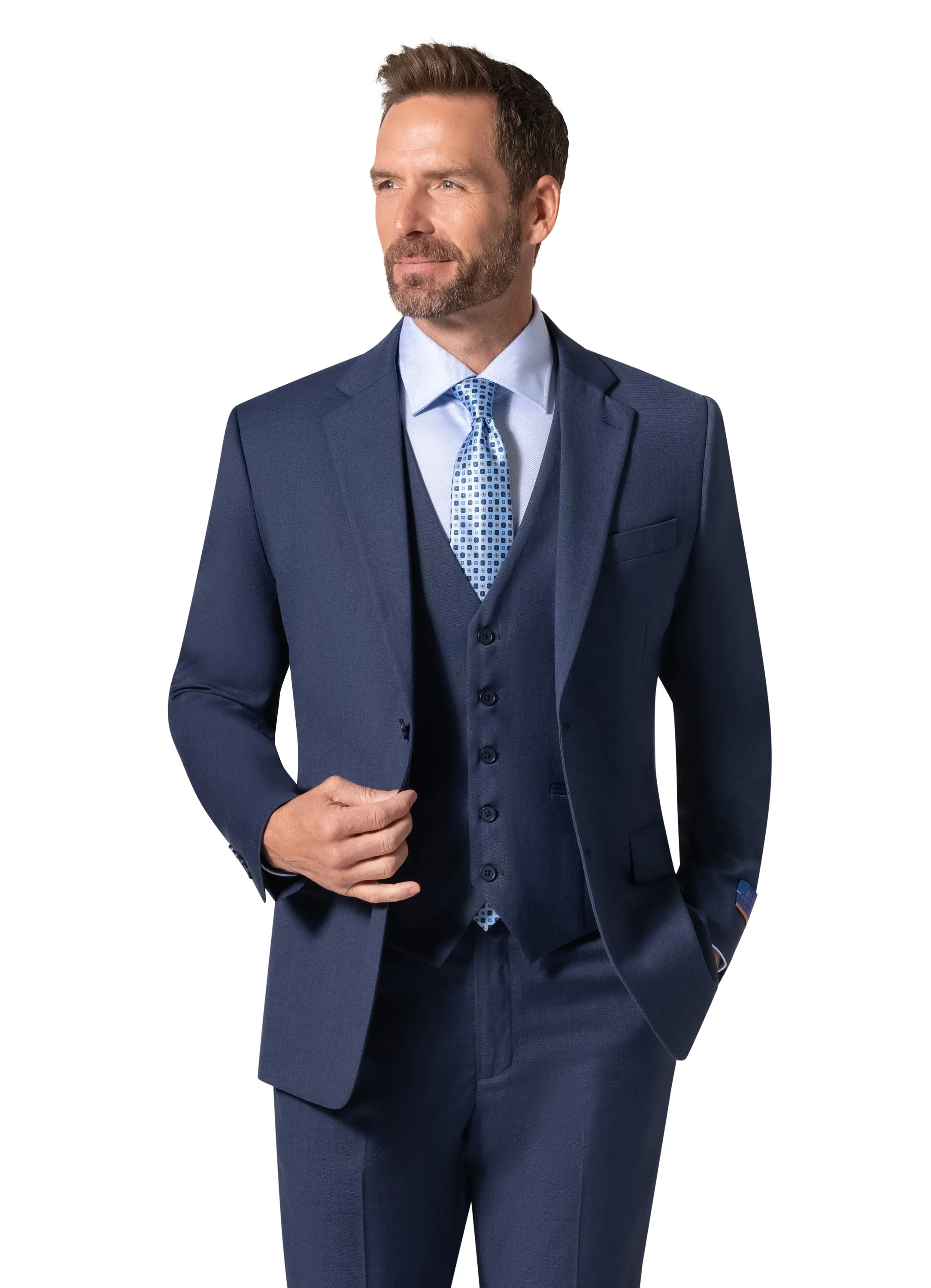 Bergamo Orange MARCO 003 Slim Fit Suit - Blue formal wear collection