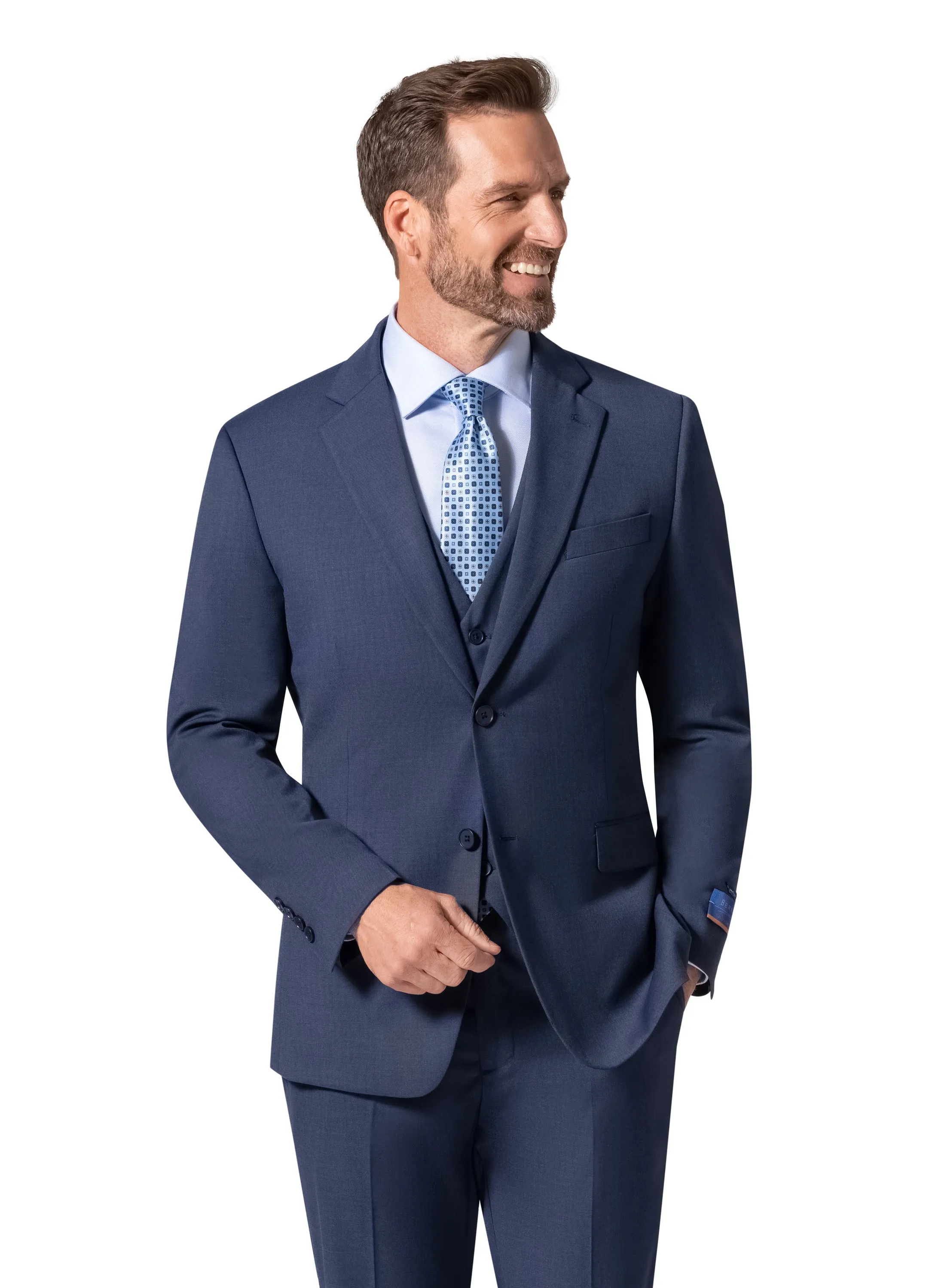 Bergamo Orange MARCO 003 Slim Fit Suit - Blue style statement