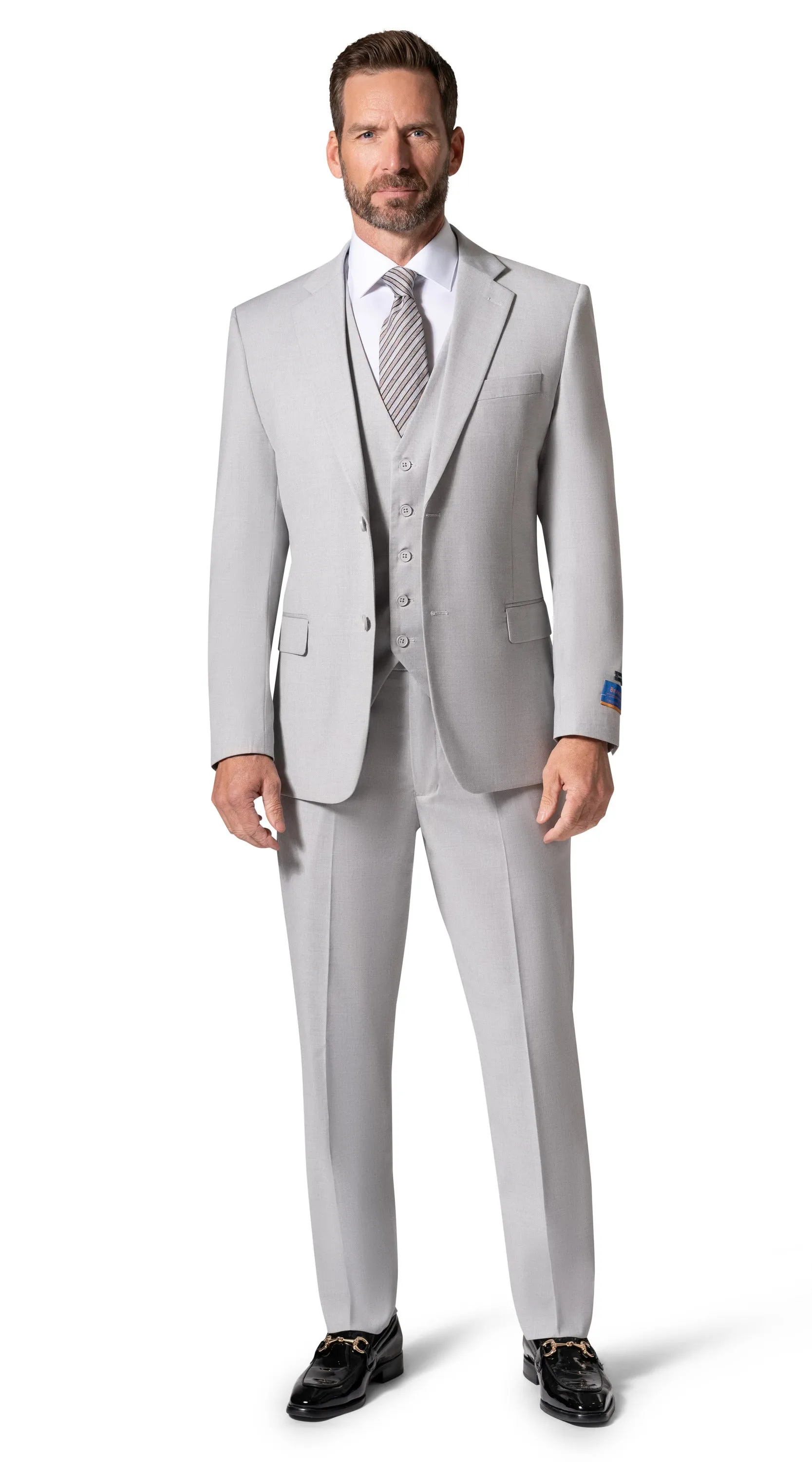 Bergamo Orange MARCO 003 Slim Fit Suit - Grey ceremony outfit