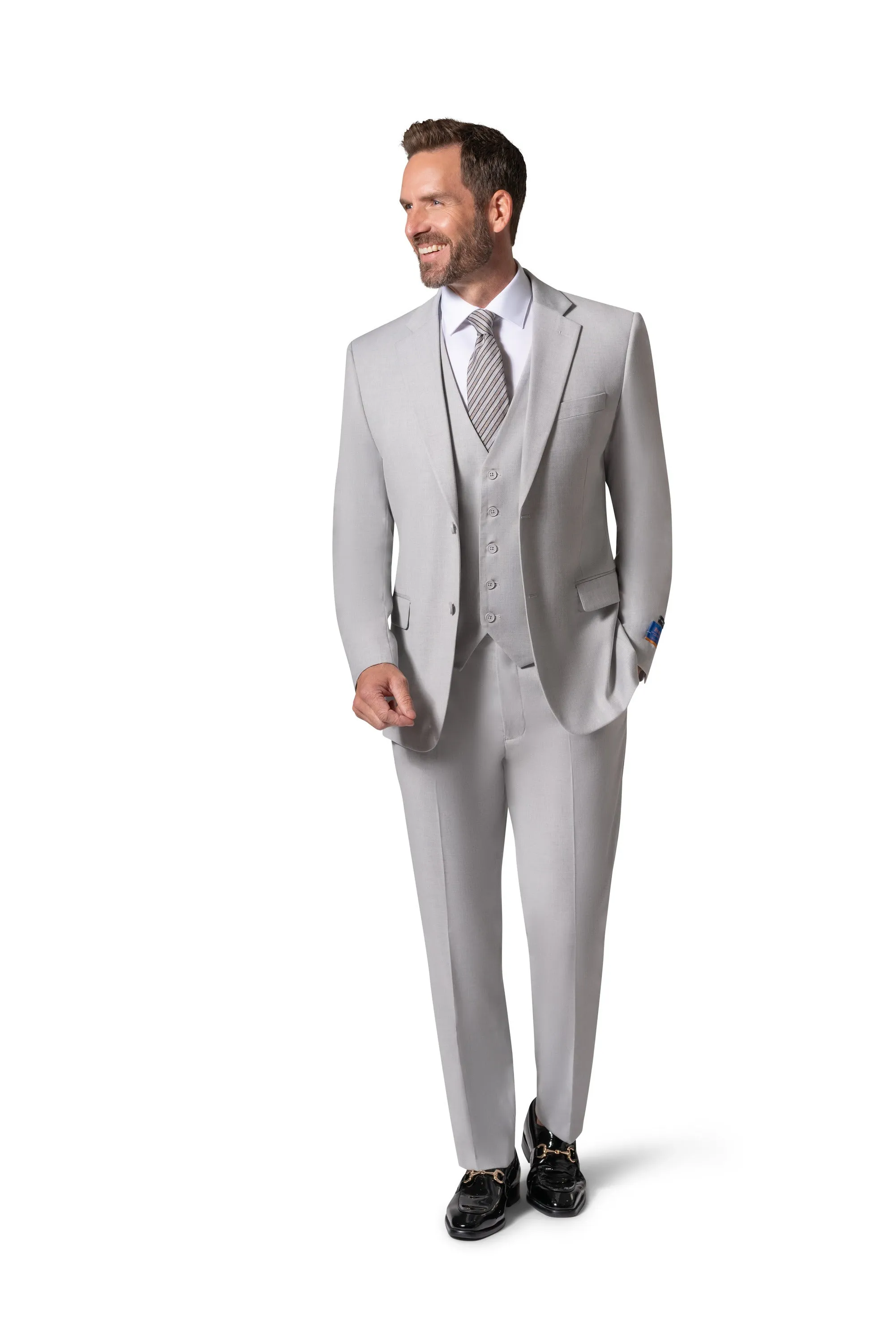 Bergamo Orange MARCO 003 Slim Fit Suit - Grey iconic style