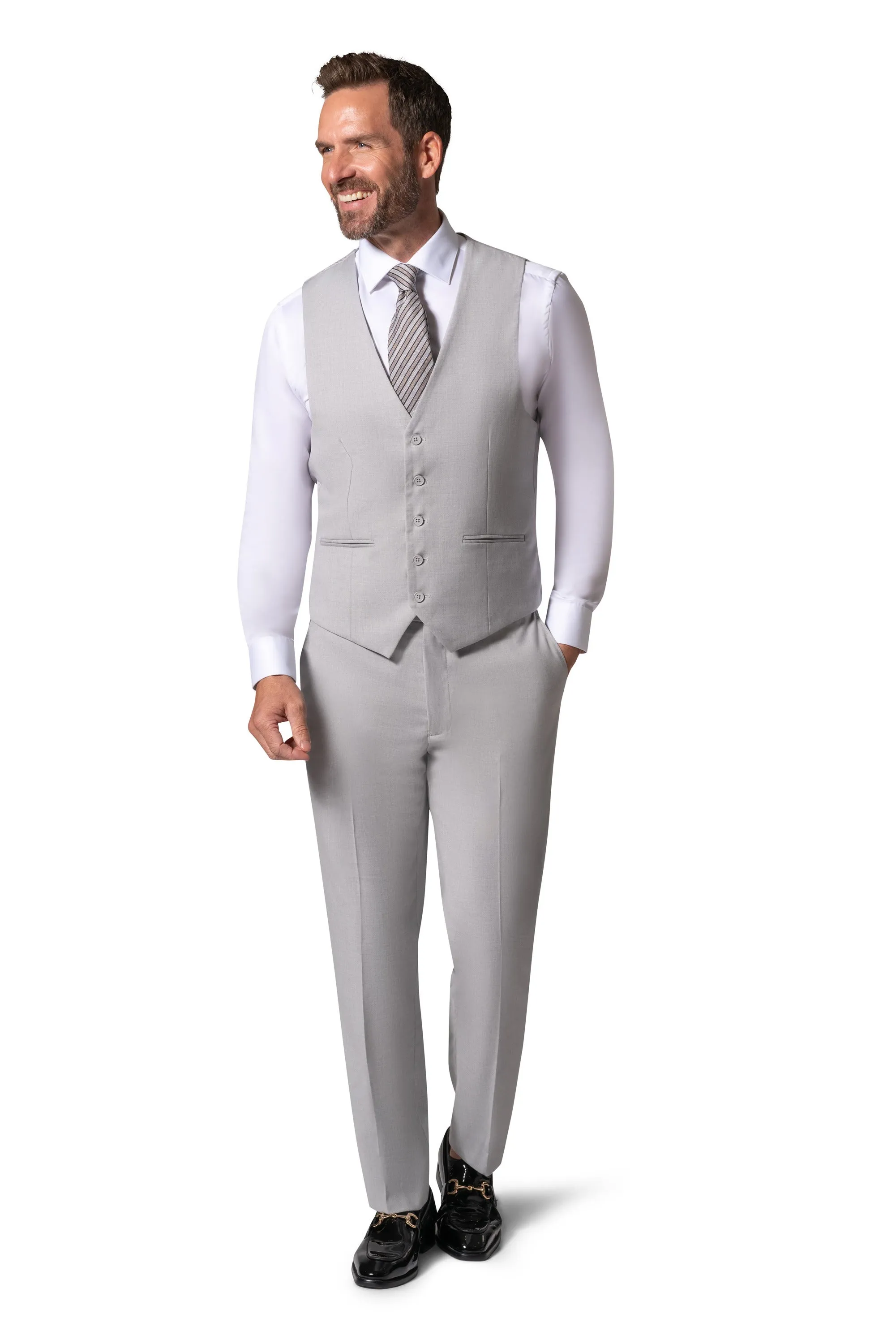 Bergamo Orange MARCO 003 Slim Fit Suit - Grey wedding season