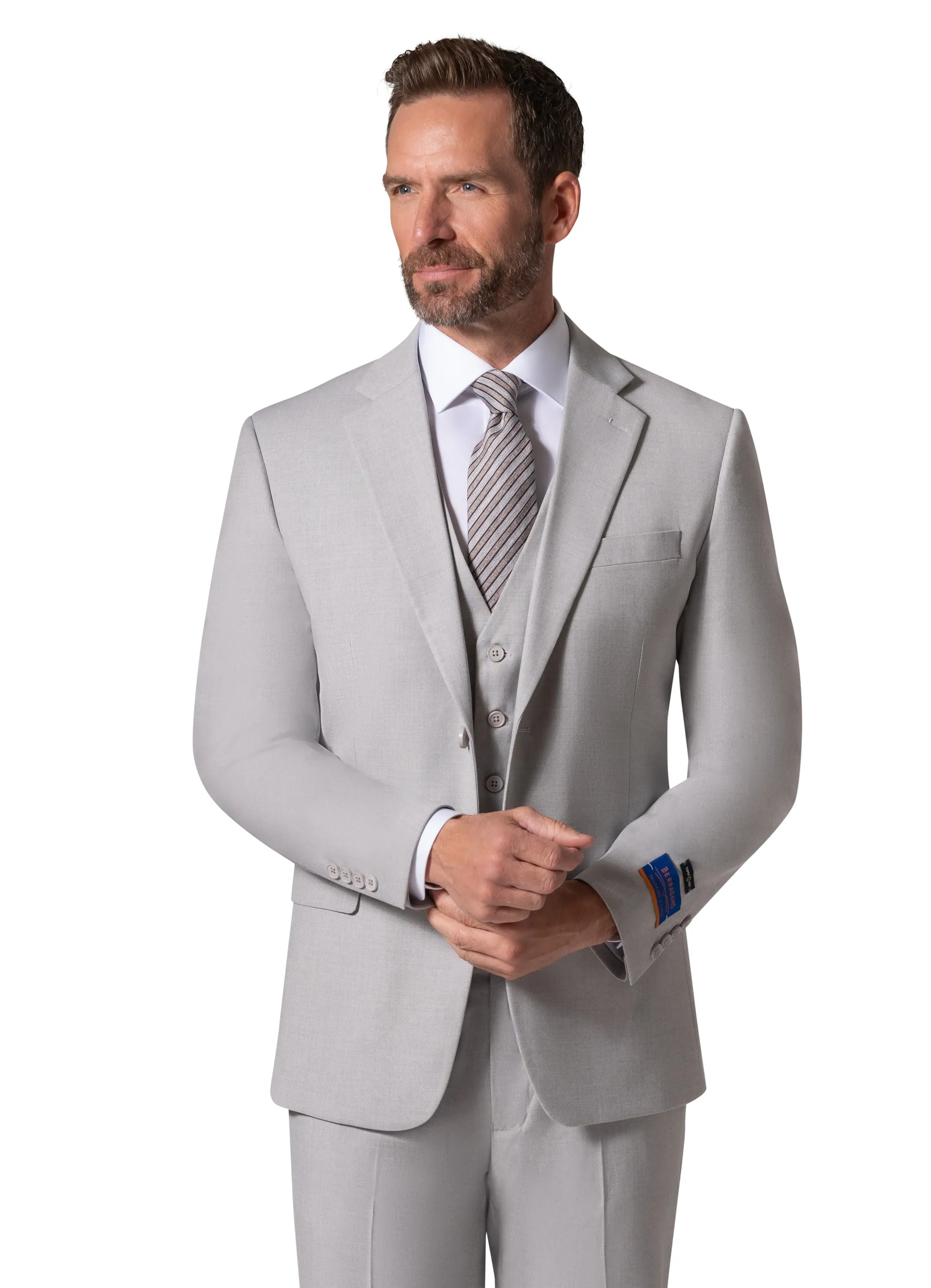Bergamo Orange MARCO 003 Slim Fit Suit - Grey tailored fashion