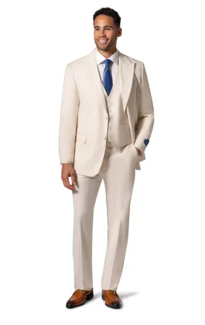 Bergamo Orange MARCO UNI 3PC modern Peak Suit - Cream traditional fashion