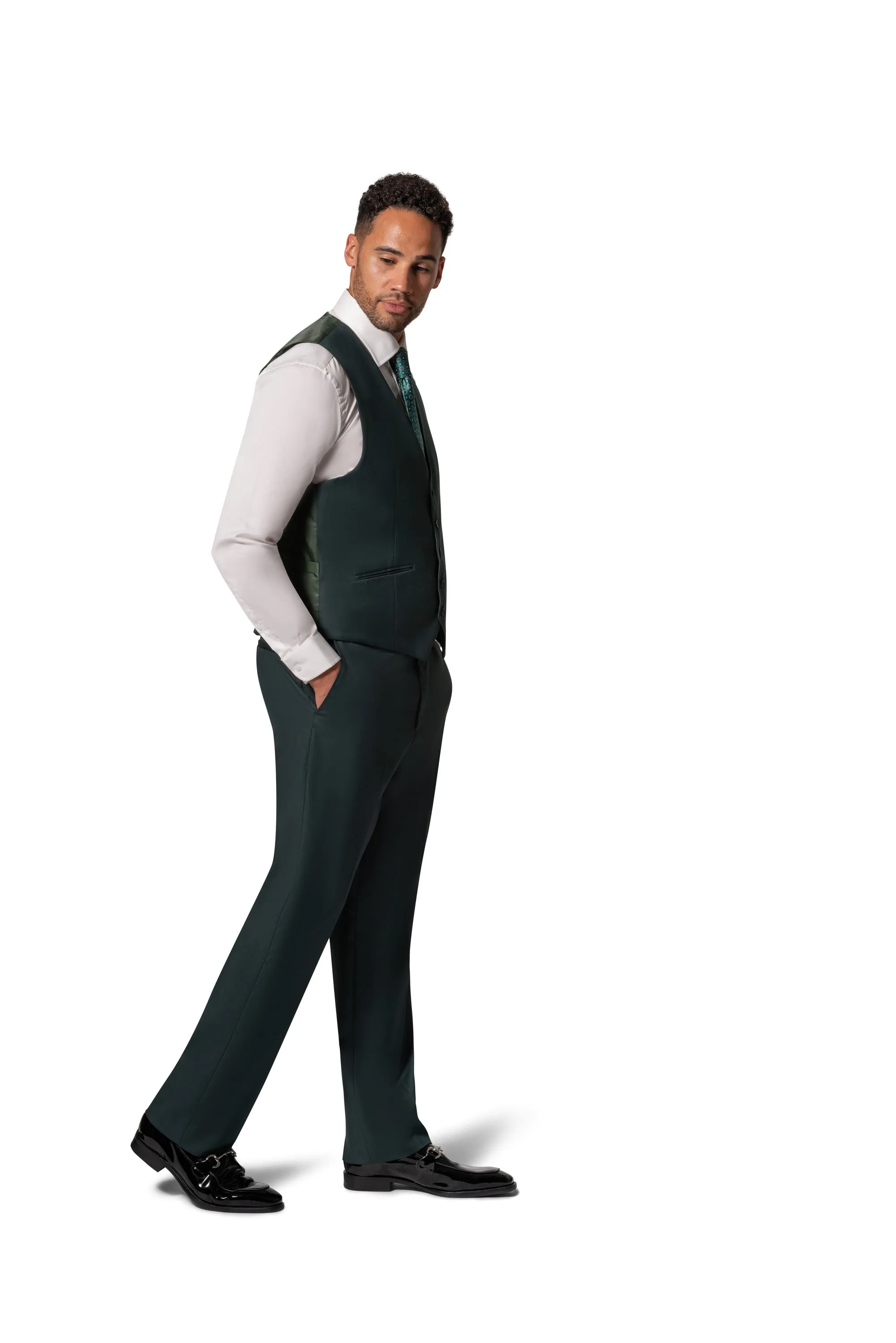 Bergamo Orange MARCO UNI 3PC modern Peak Suit - Hunter Green sophisticated style