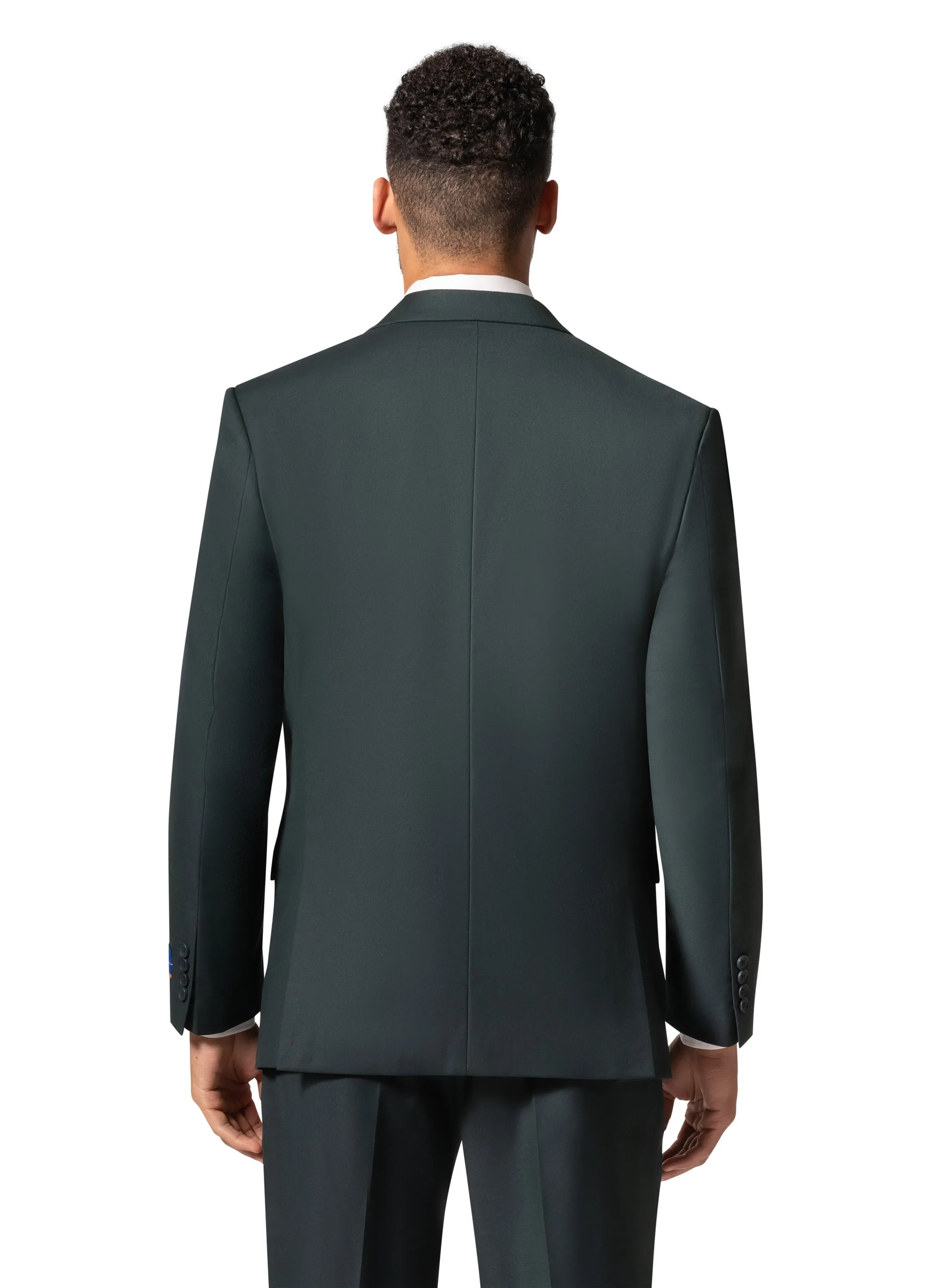 Bergamo Orange MARCO UNI 3PC modern Peak Suit - Hunter Green smooth finish