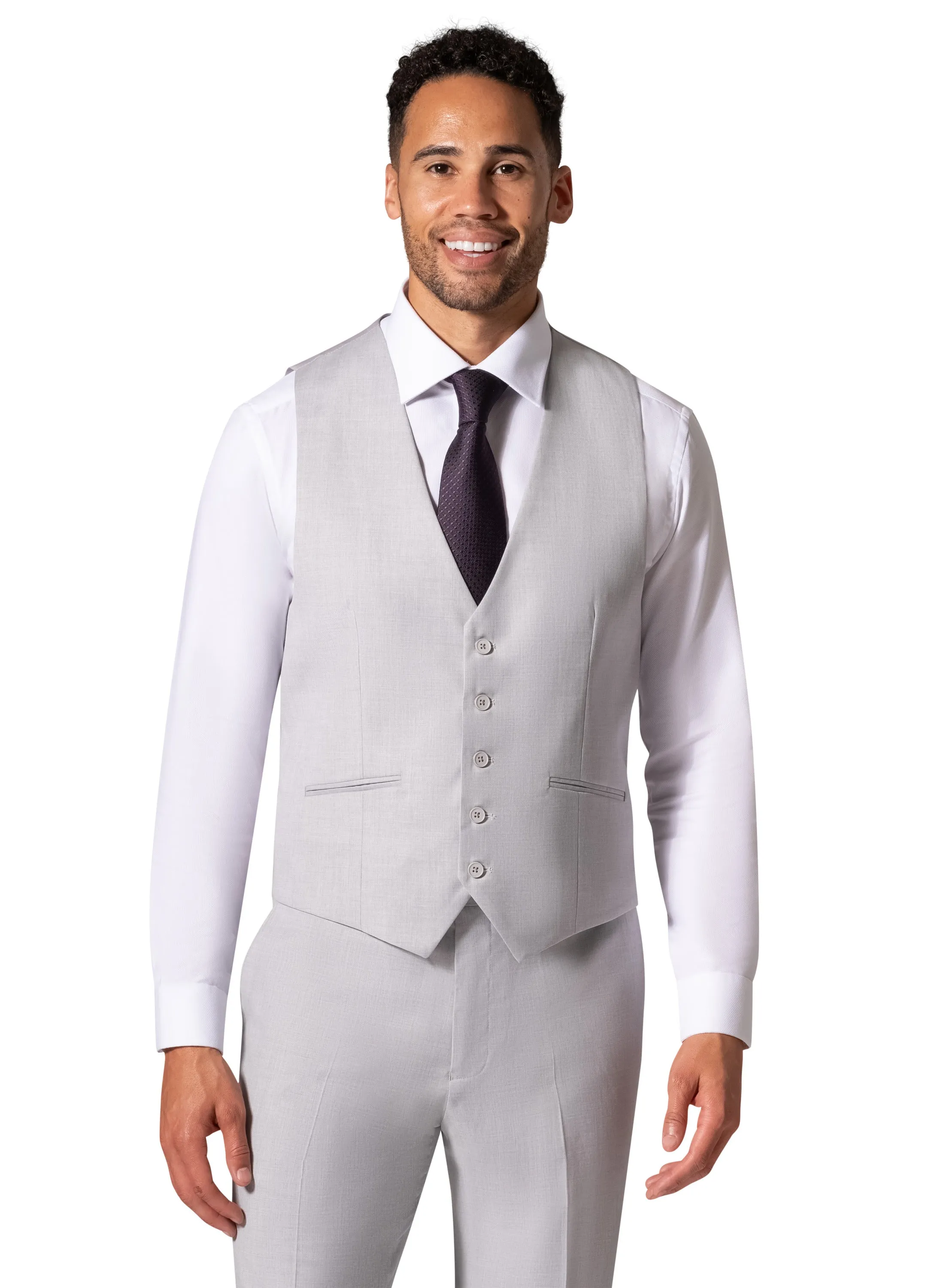 Bergamo Orange MARCO UNI 3PC modern Peak Suit - Light Grey traditional wear
