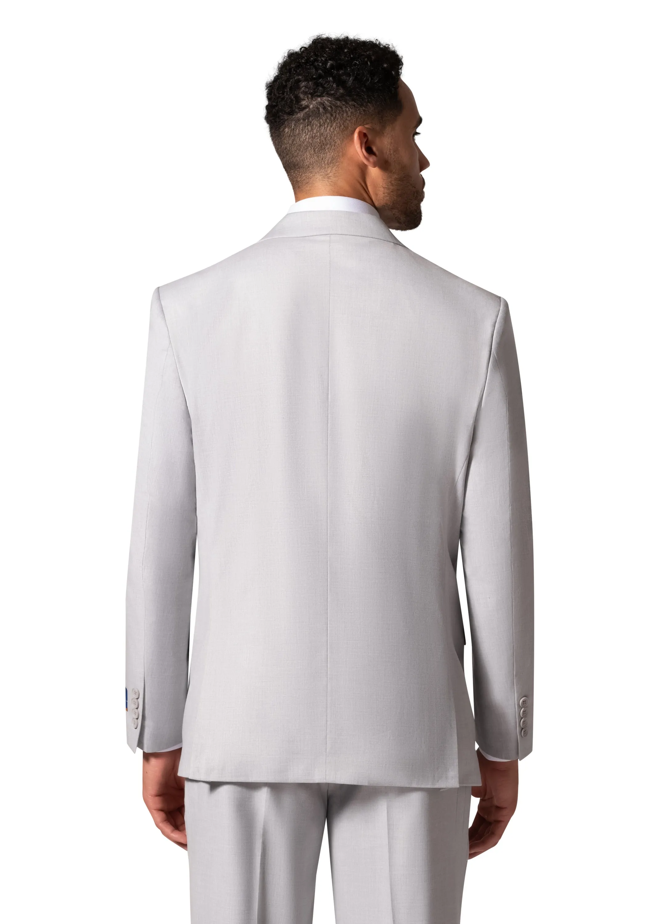 Bergamo Orange MARCO UNI 3PC modern Peak Suit - Light Grey upscale fashion