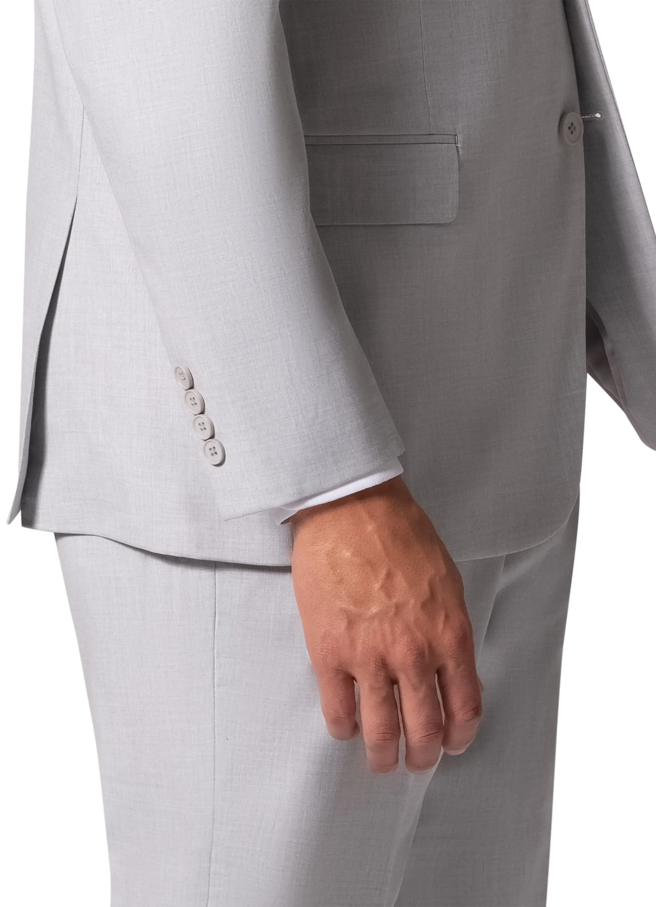 Bergamo Orange MARCO UNI 3PC modern Peak Suit - Light Grey formal style
