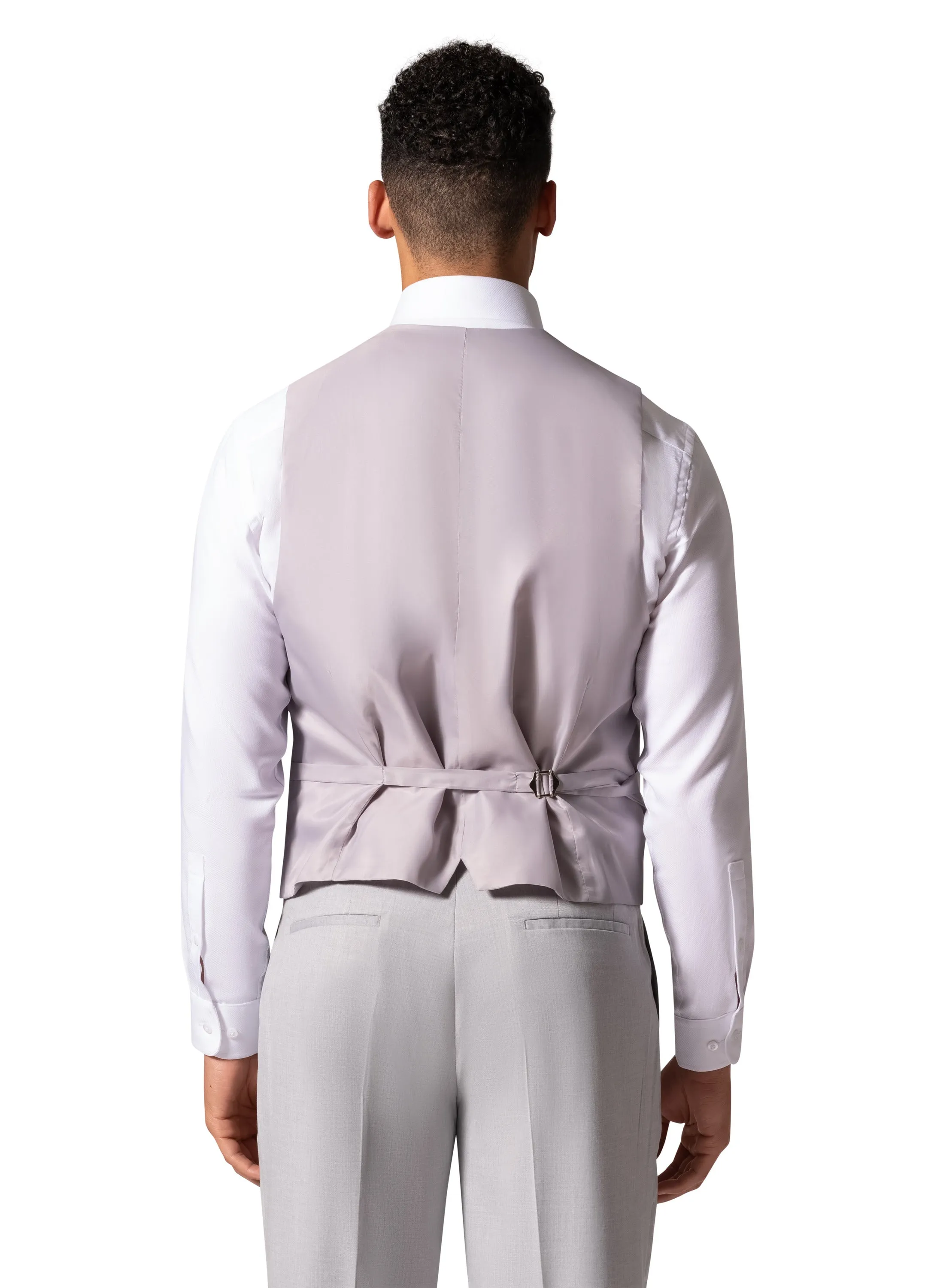 Bergamo Orange MARCO UNI 3PC modern Peak Suit - Light Grey bespoke tailoring