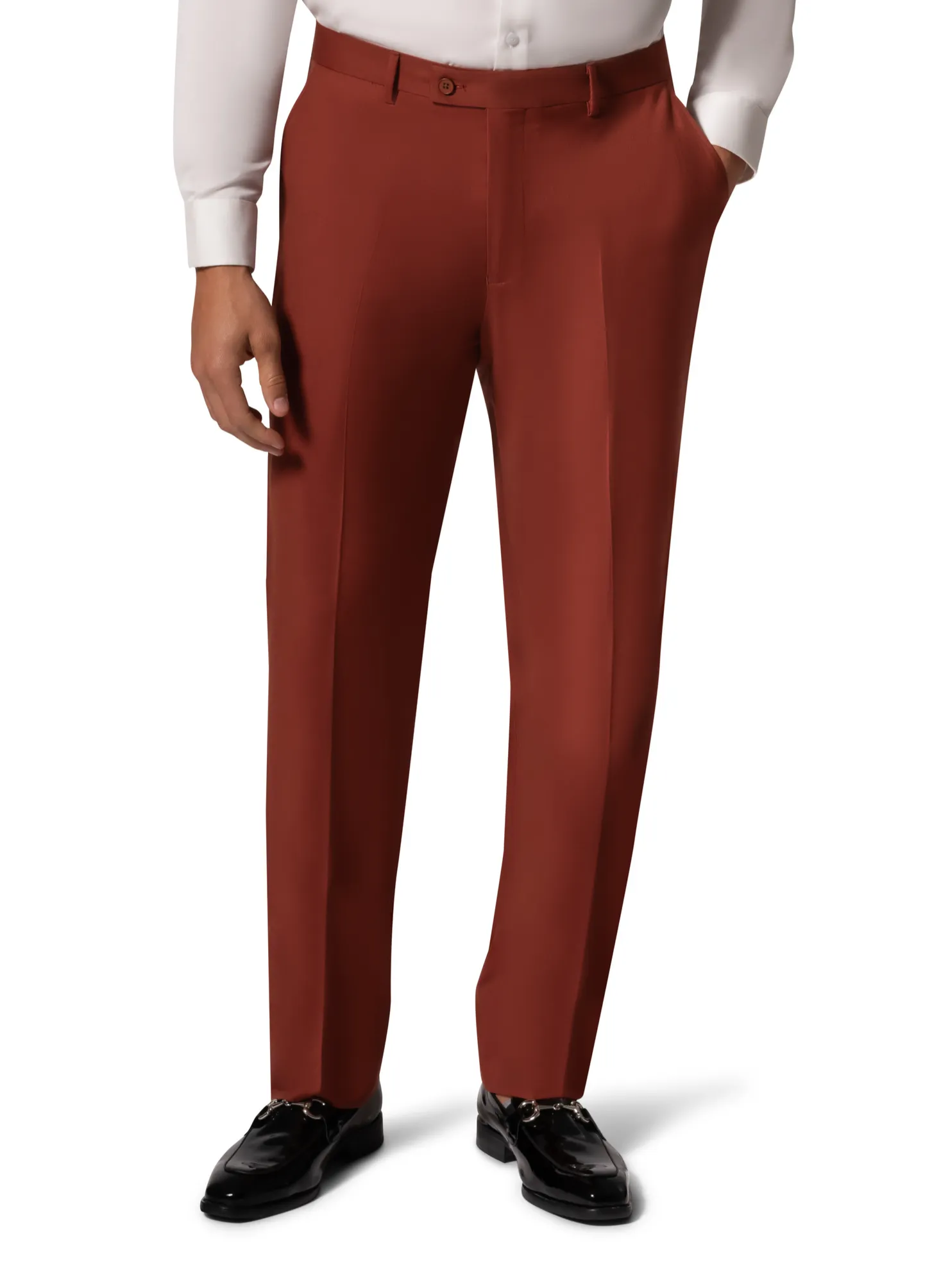 Bergamo Orange MARCO UNI 3PC Modern Peak Suit - Rust stylish appearance