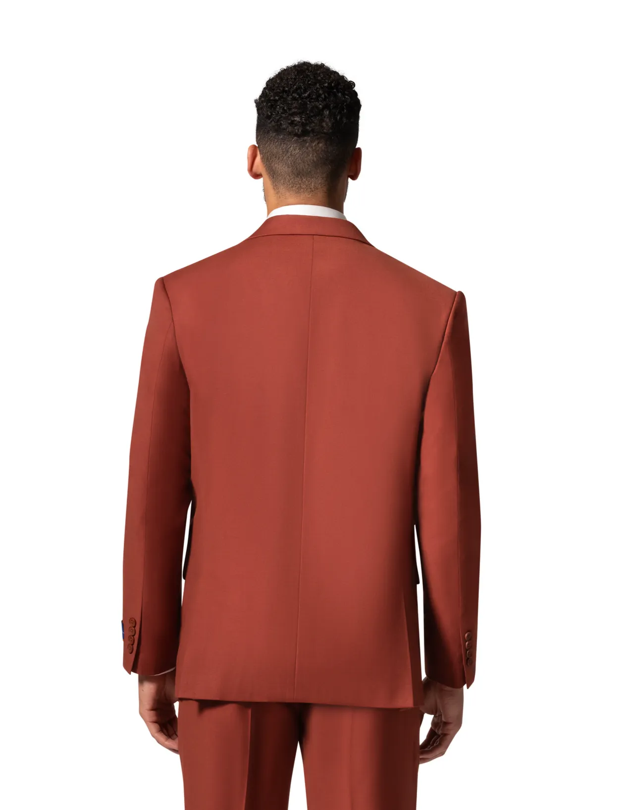 Bergamo Orange MARCO UNI 3PC Modern Peak Suit - Rust fitted jacket