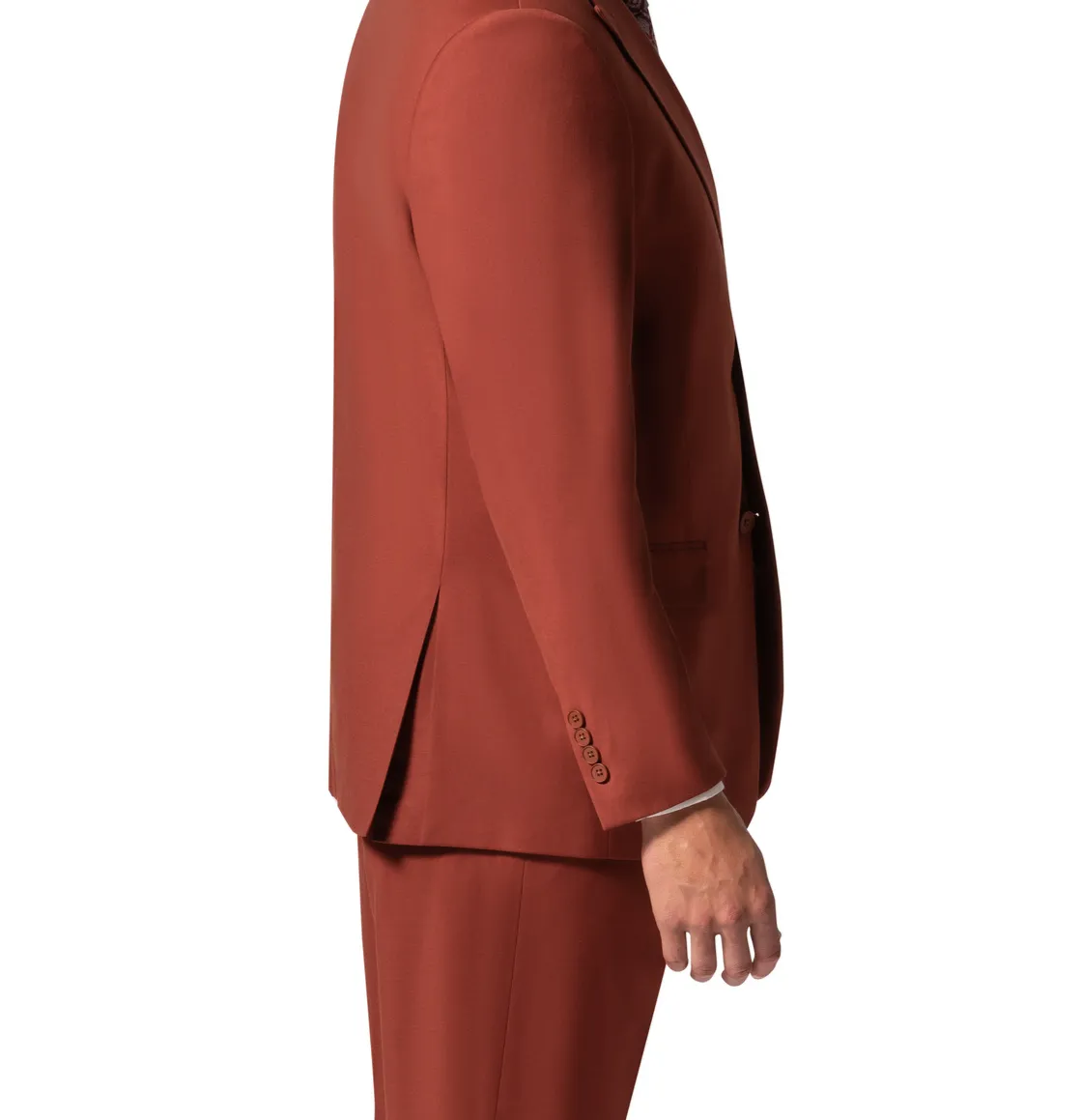 Bergamo Orange MARCO UNI 3PC Modern Peak Suit - Rust classic attire look