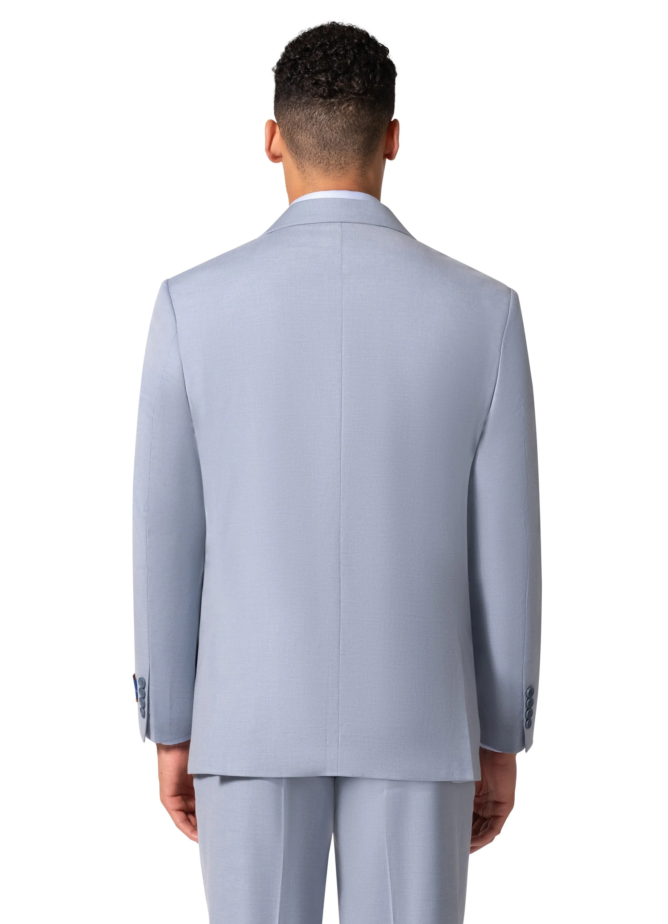 Bergamo Orange MARCO UNI 3PC Notch Modern Suit - Light Blue premium quality