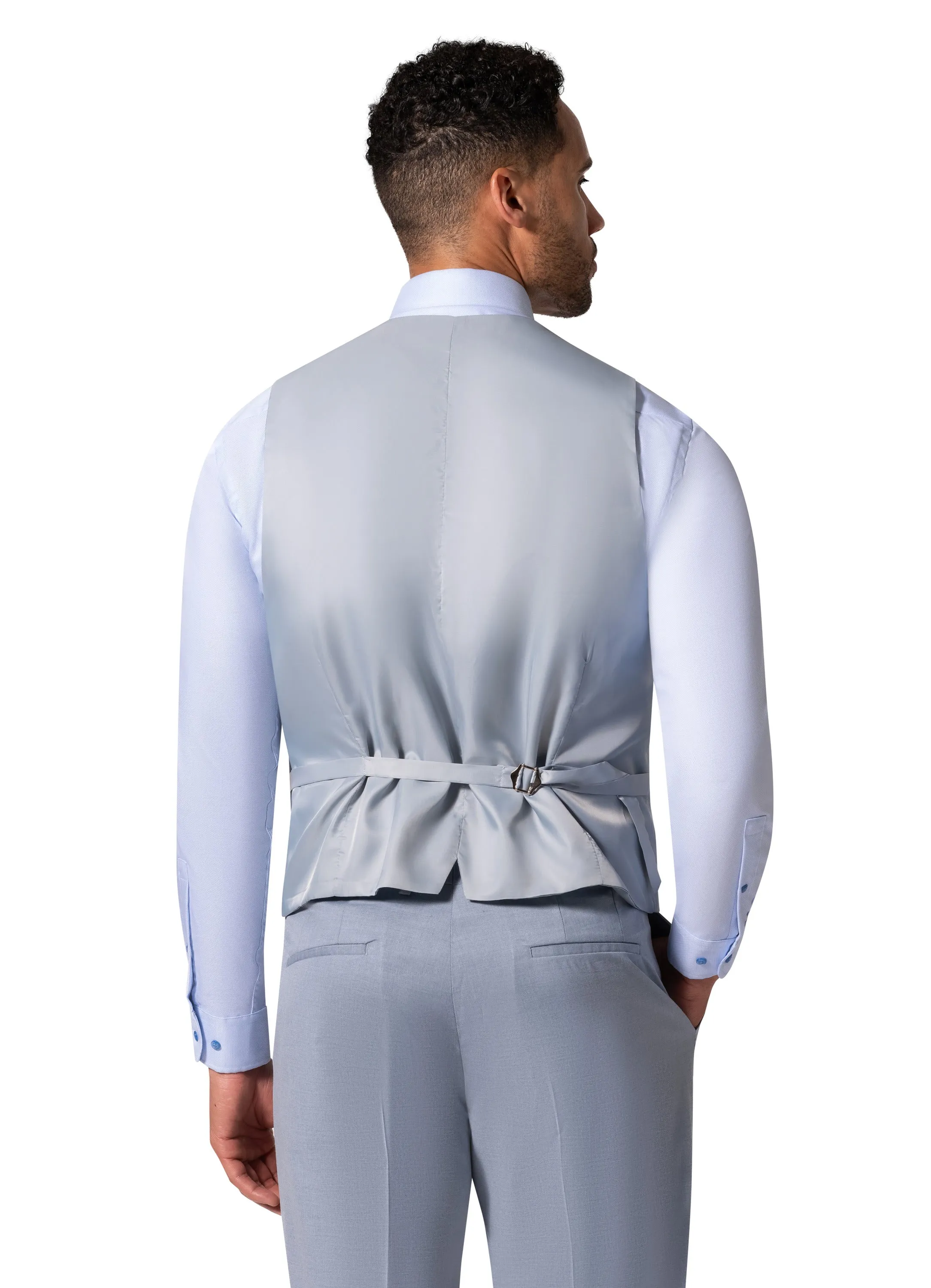 Bergamo Orange MARCO UNI 3PC Notch Modern Suit - Light Blue bridal look