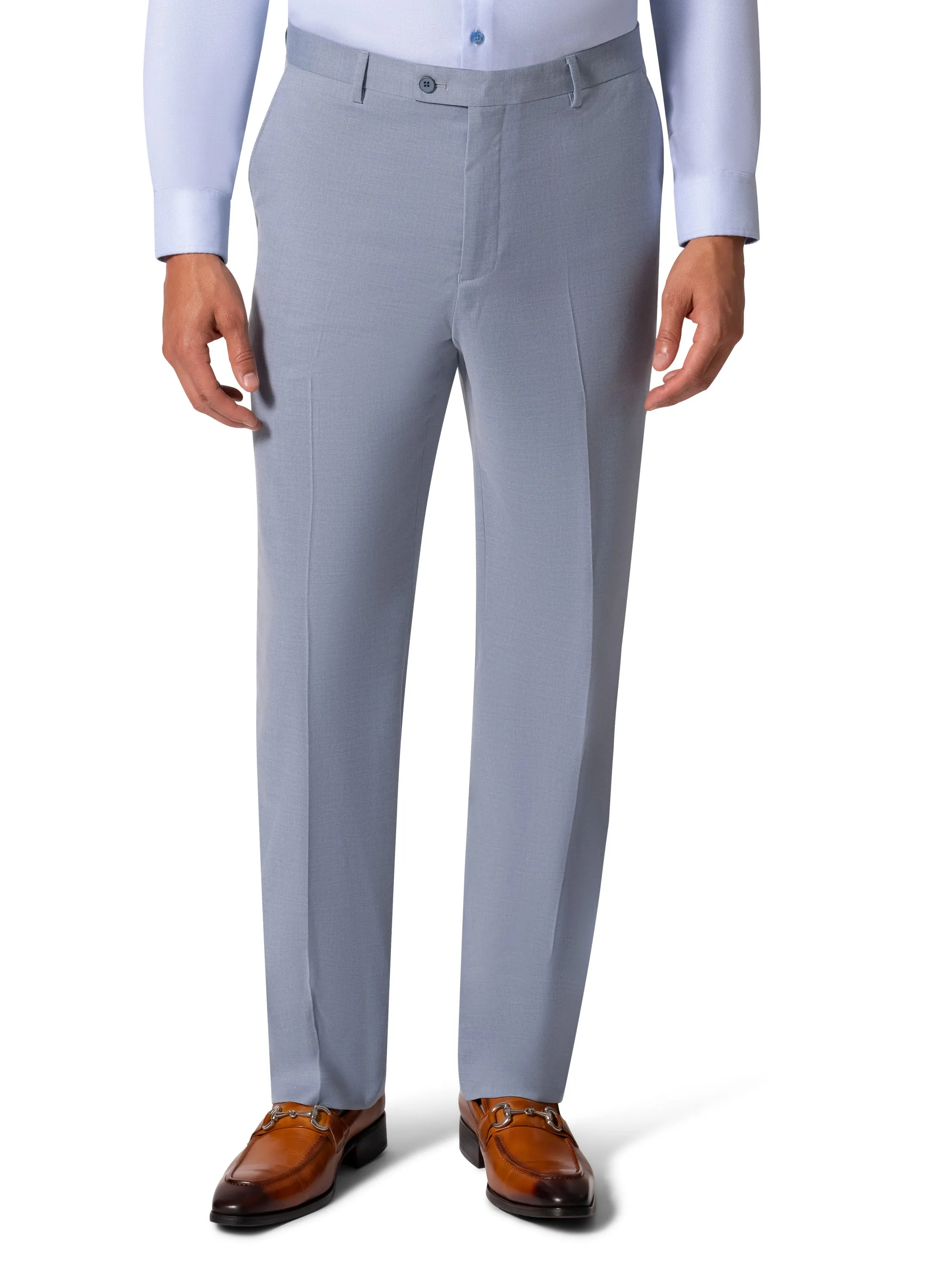 Bergamo Orange MARCO UNI 3PC Notch Modern Suit - Light Blue business attire