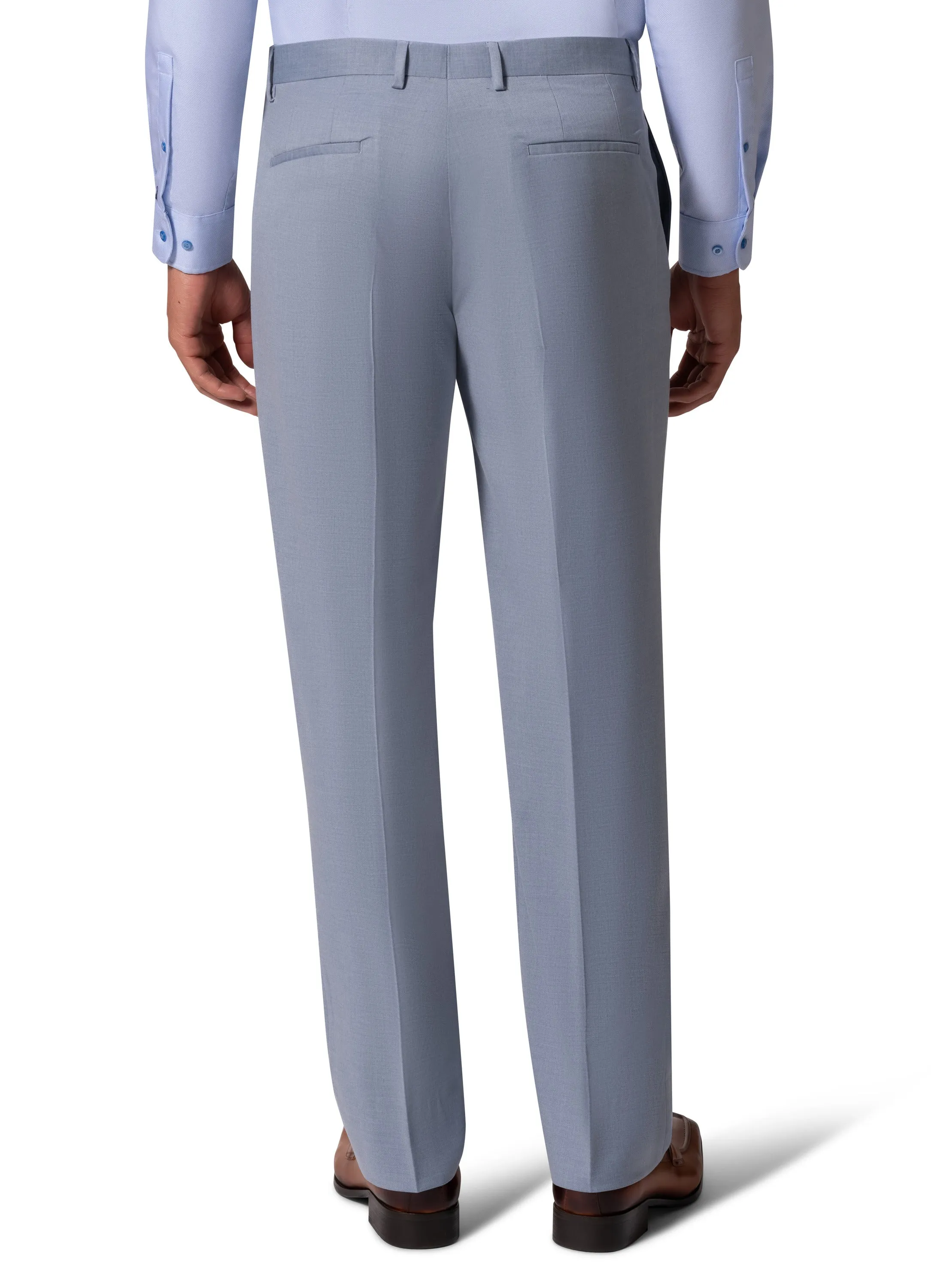 Bergamo Orange MARCO UNI 3PC Notch Modern Suit - Light Blue polished appearance