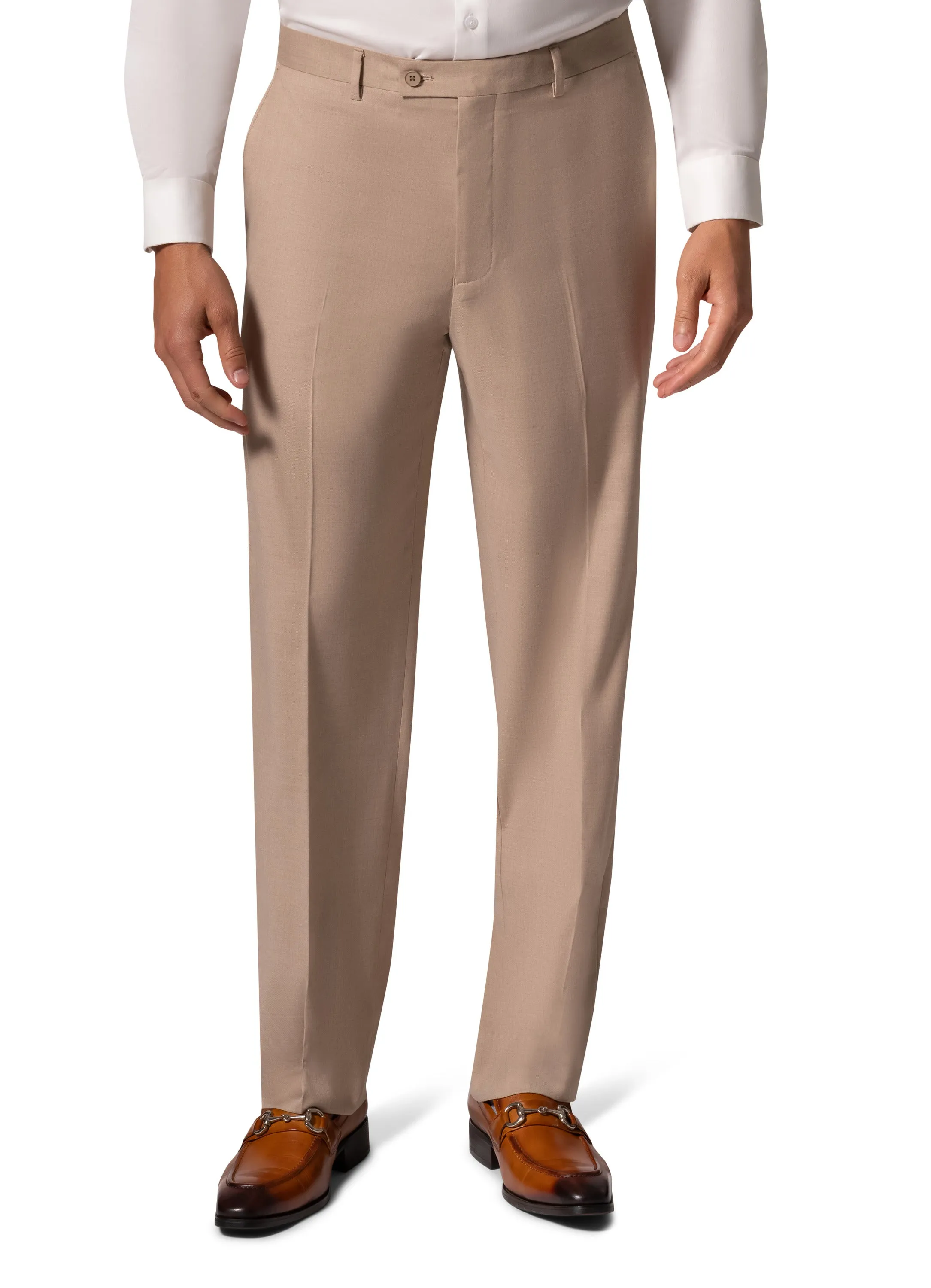Bergamo Orange MARCO UNI 3PC Notch Modern Suit - Tan business attire