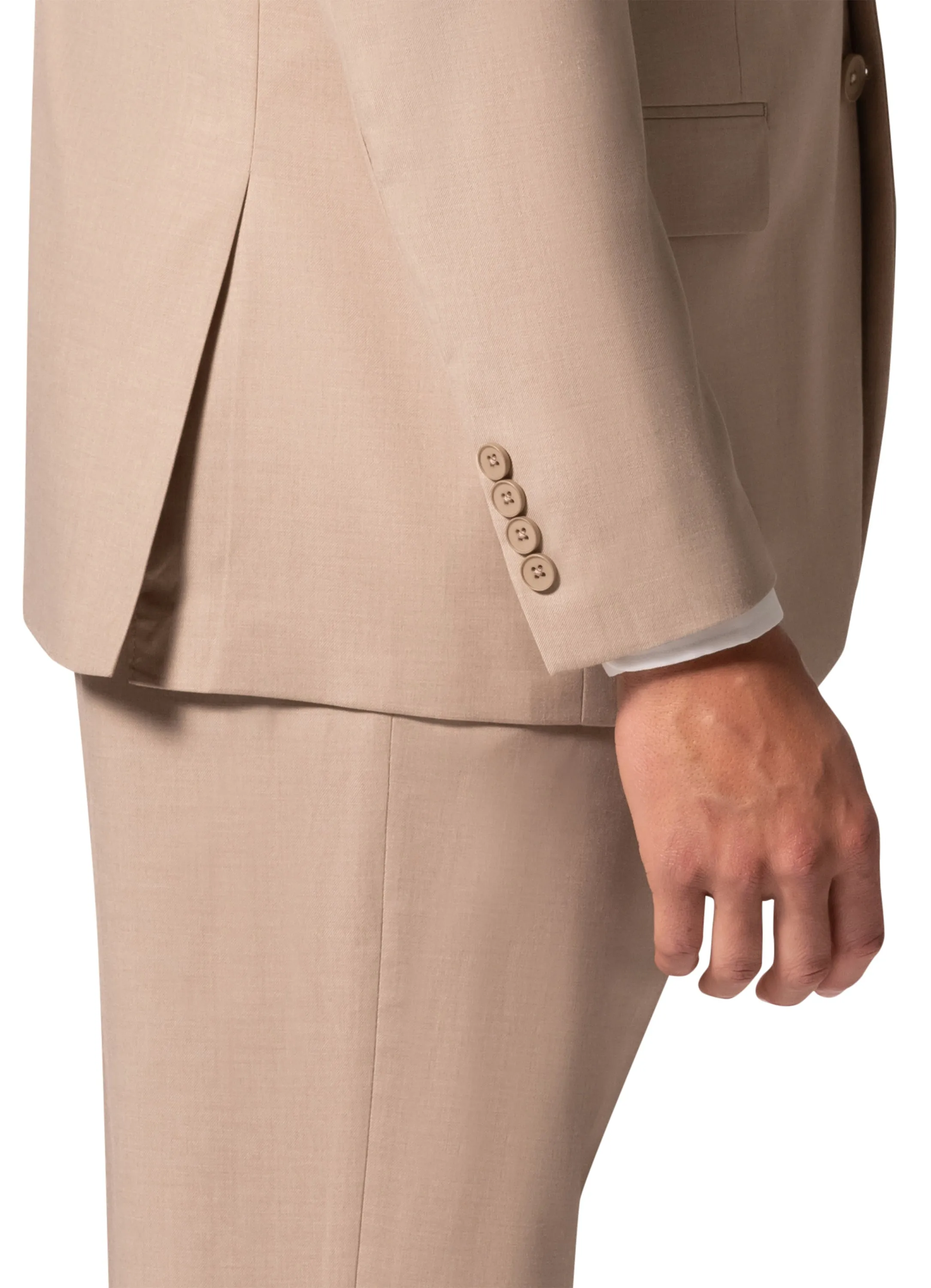 Bergamo Orange MARCO UNI 3PC Notch Modern Suit - Tan modern classic