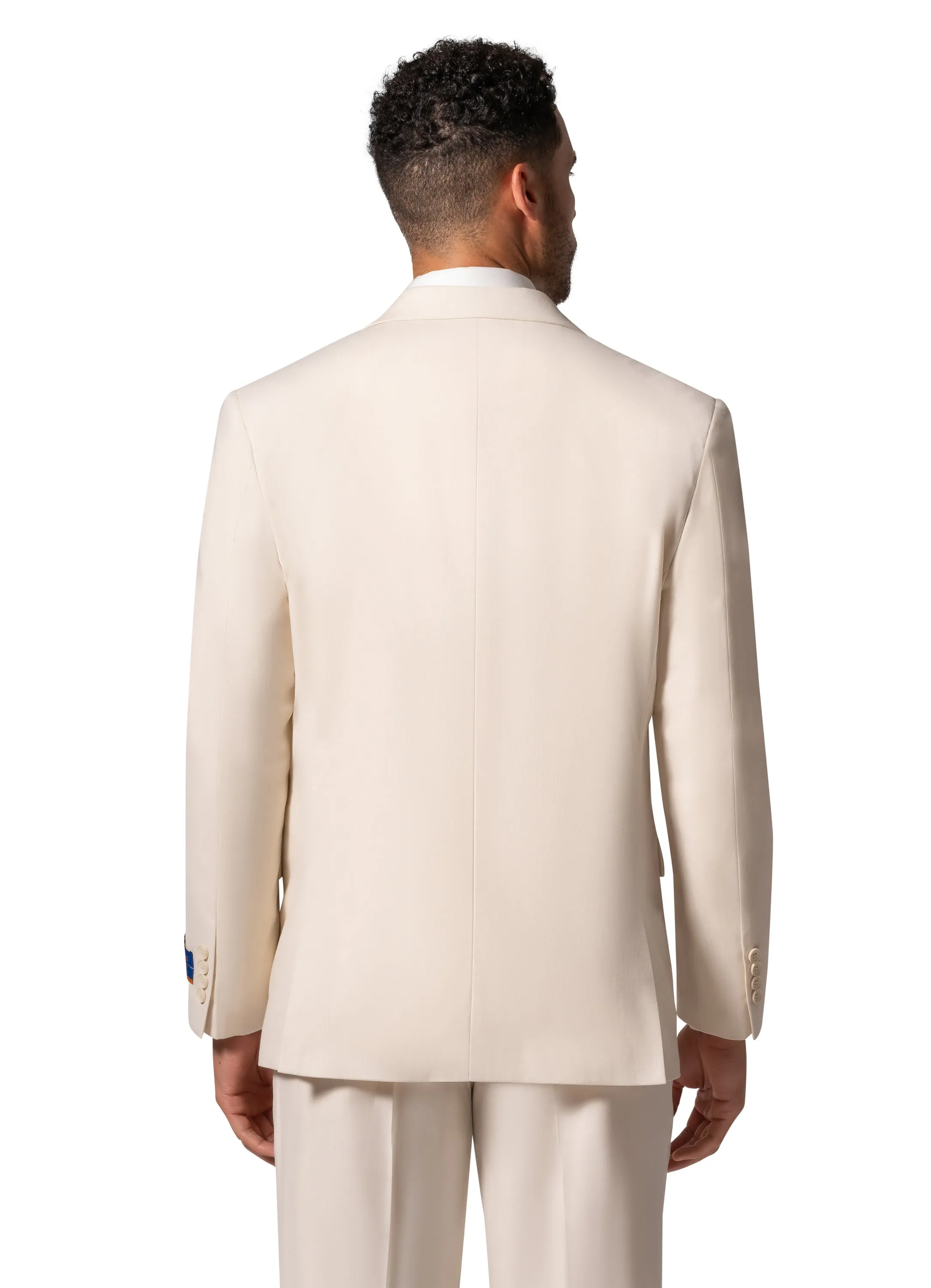 Bergamo Orange MARCO UNI 3PC Slim Peak Suit - Cream party attire