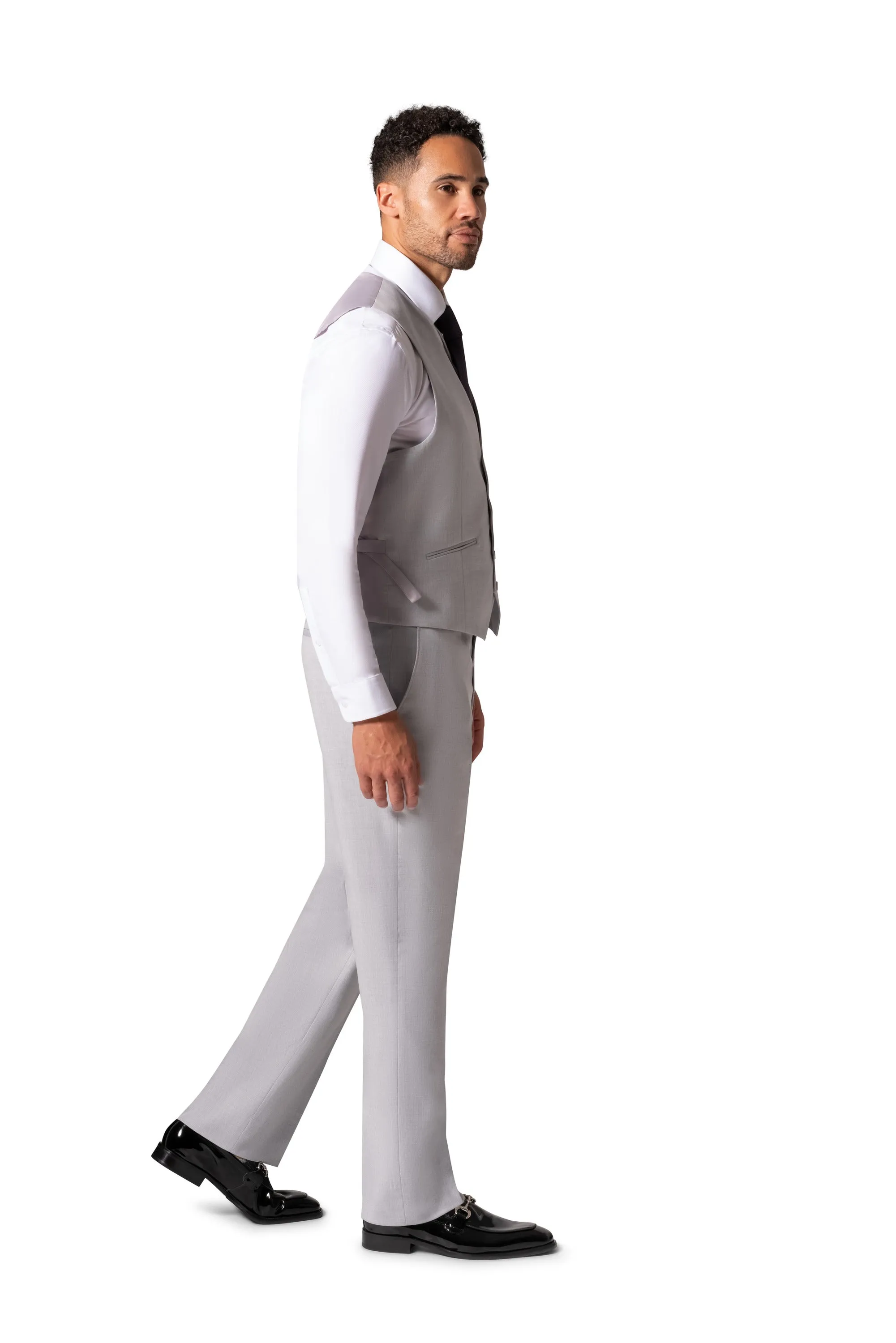 Bergamo Orange MARCO UNI 3PC Slim Peak Suit - Light Grey elegant outfit ideas