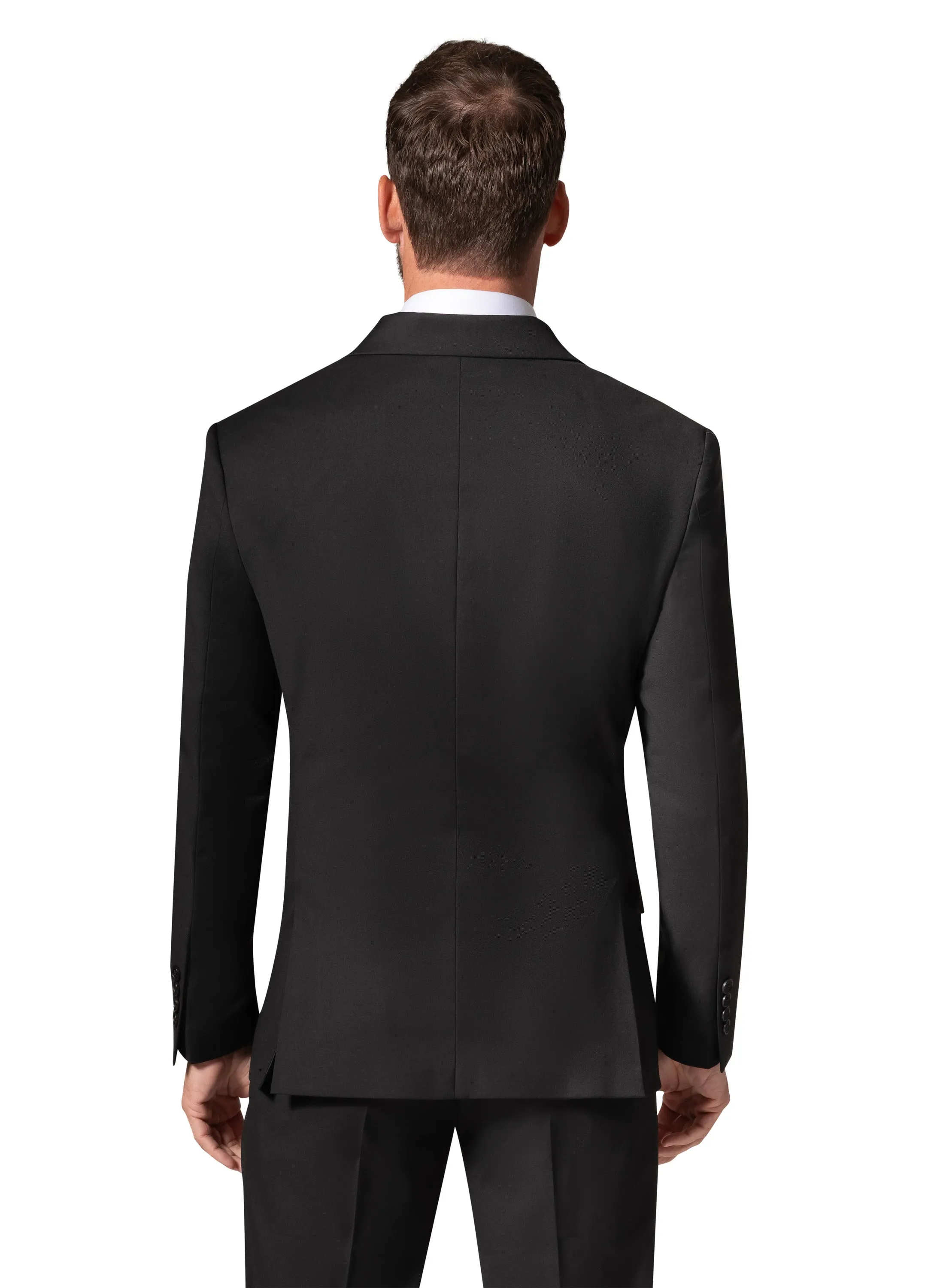 Bergamo Orange MARCO UNI D/B Slim Suit - Black upscale fashion
