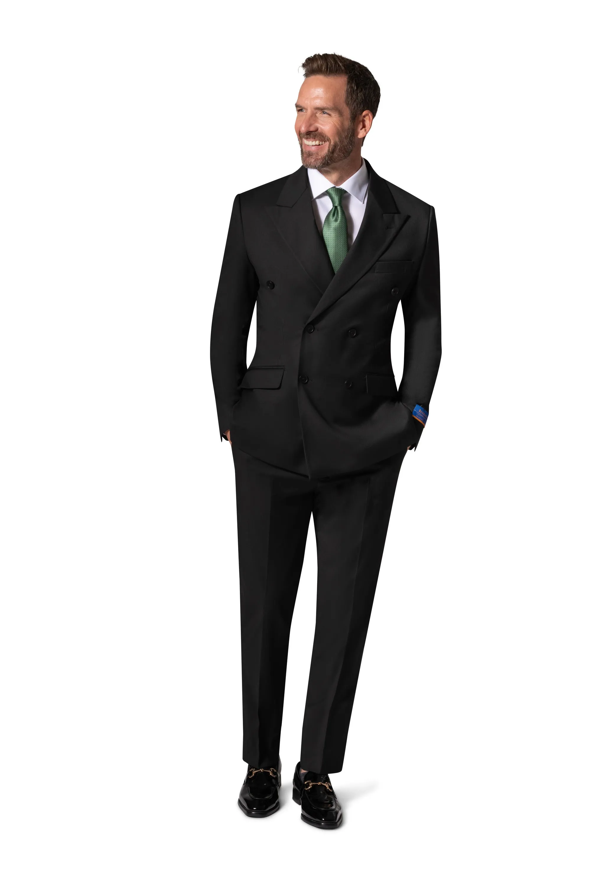 Bergamo Orange MARCO UNI D/B Slim Suit - Black tailored fashion
