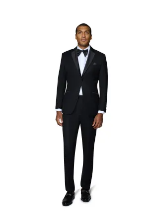 Bergamo Orange Solid Black Notch Tuxedo Modern Fit classic legacy