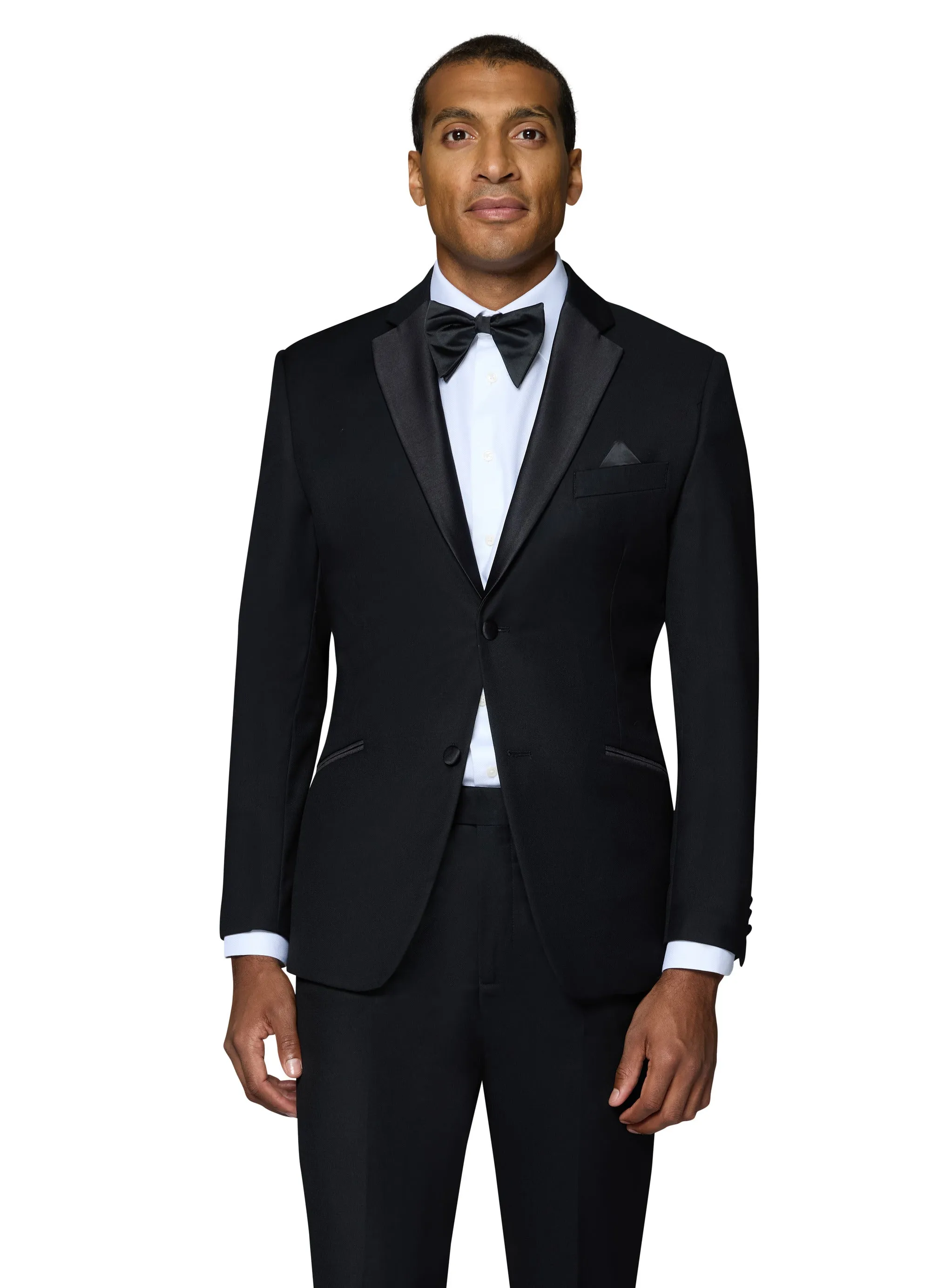 Bergamo Orange Solid Black Notch Tuxedo Modern Fit classic design