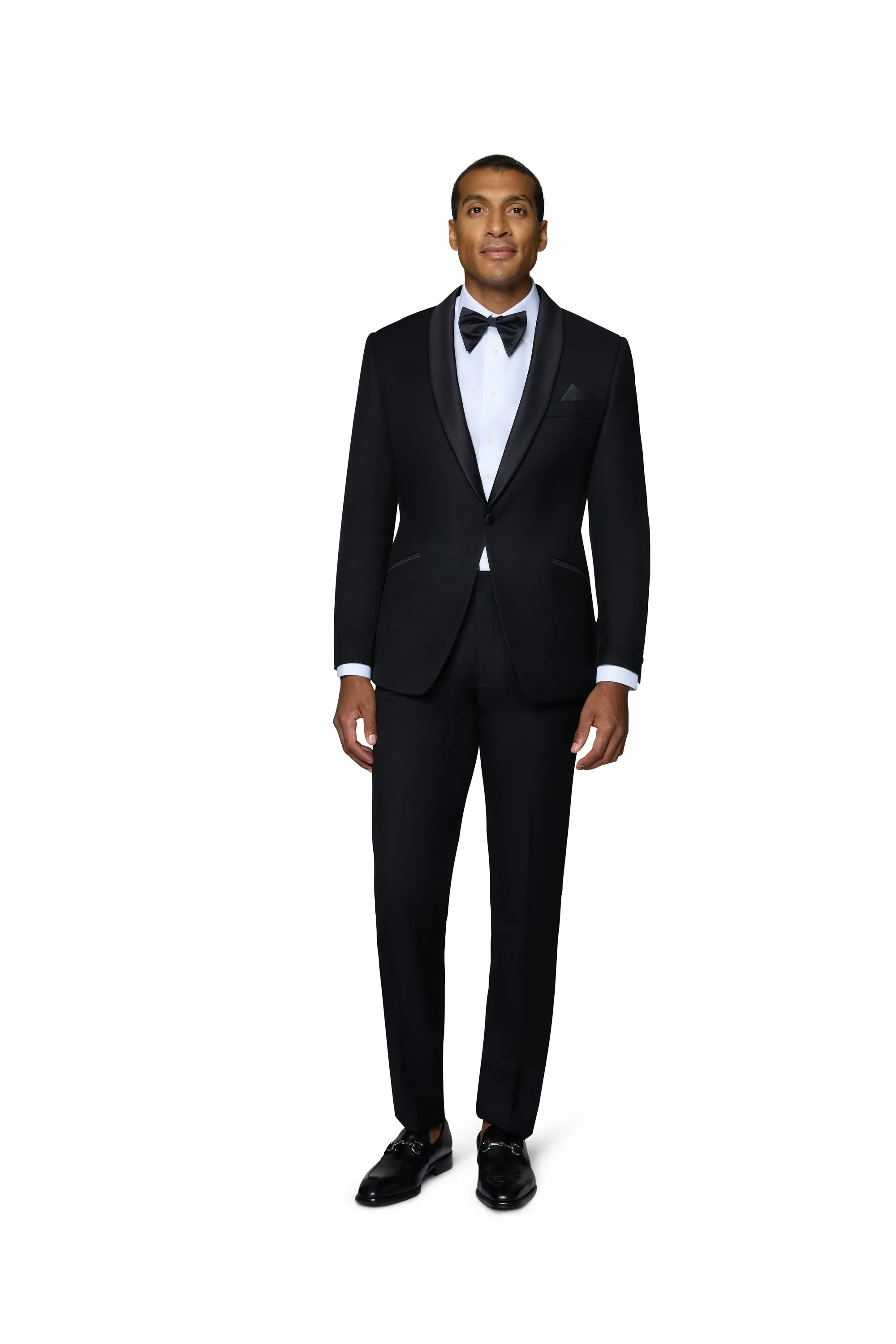 Bergamo Orange Solid Black Shawl Tuxedo Modern Fit pro dressing