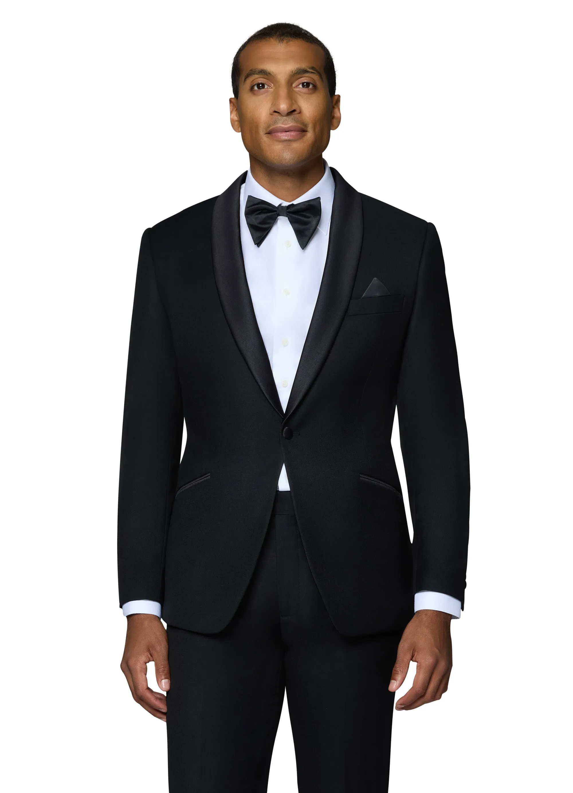 Bergamo Orange Solid Black Shawl Tuxedo Modern Fit classic legacy